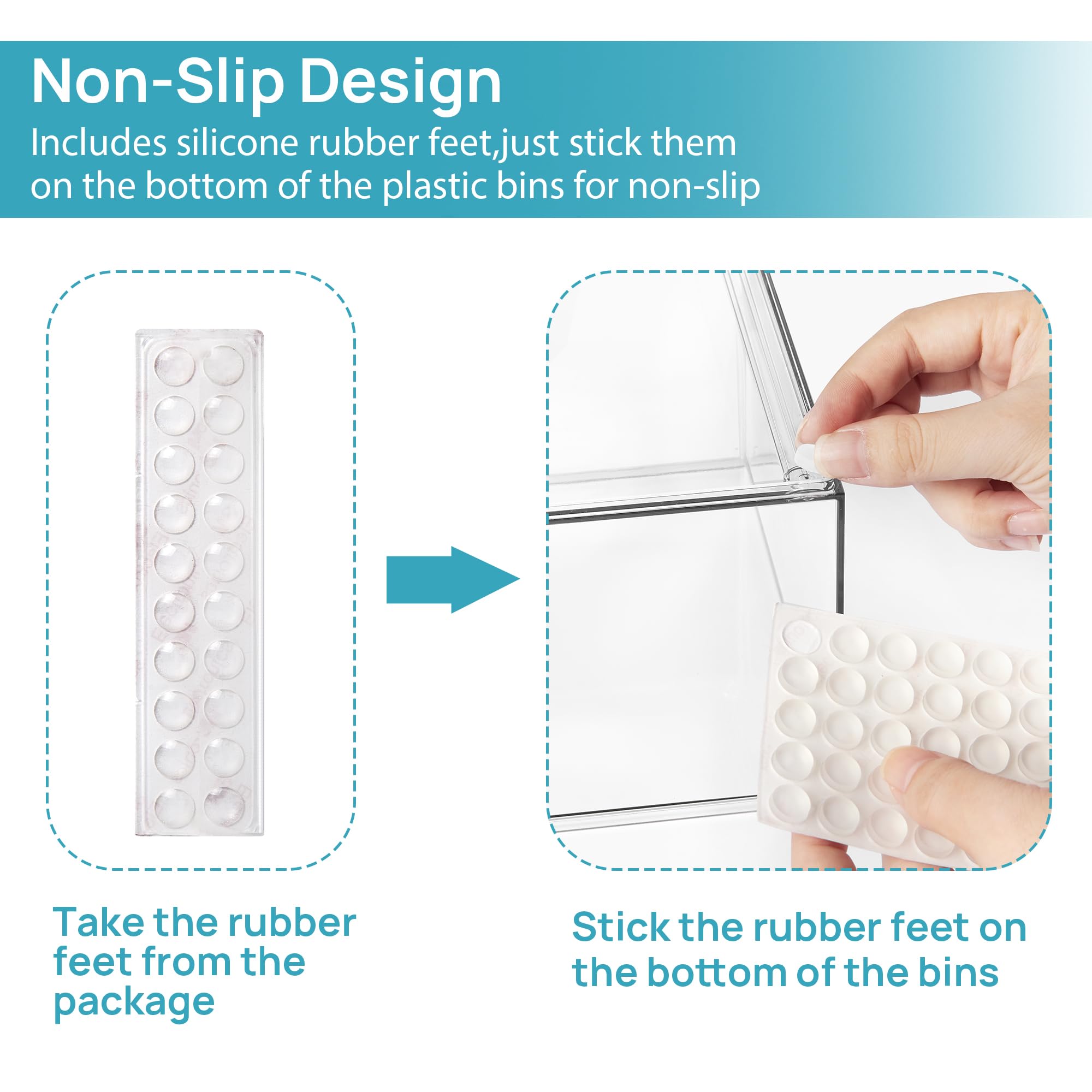 Vtopmart 2 Pack Stackable Storage Drawers, 6.6''Tall Acrylic Bathroom Makeup Organizers,Clear Plastic Storage Bins For Vanity, U