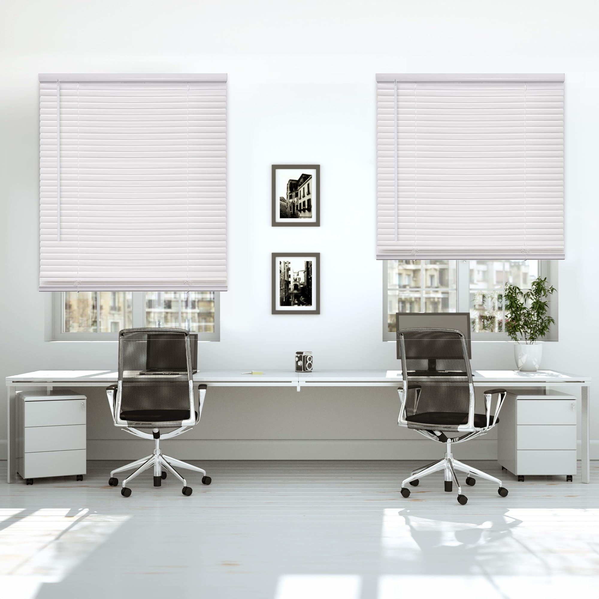 DEZ FURNISHINGS Cordless 1 Mini Blind, Room Darkening, 71 W x 64 H, White
