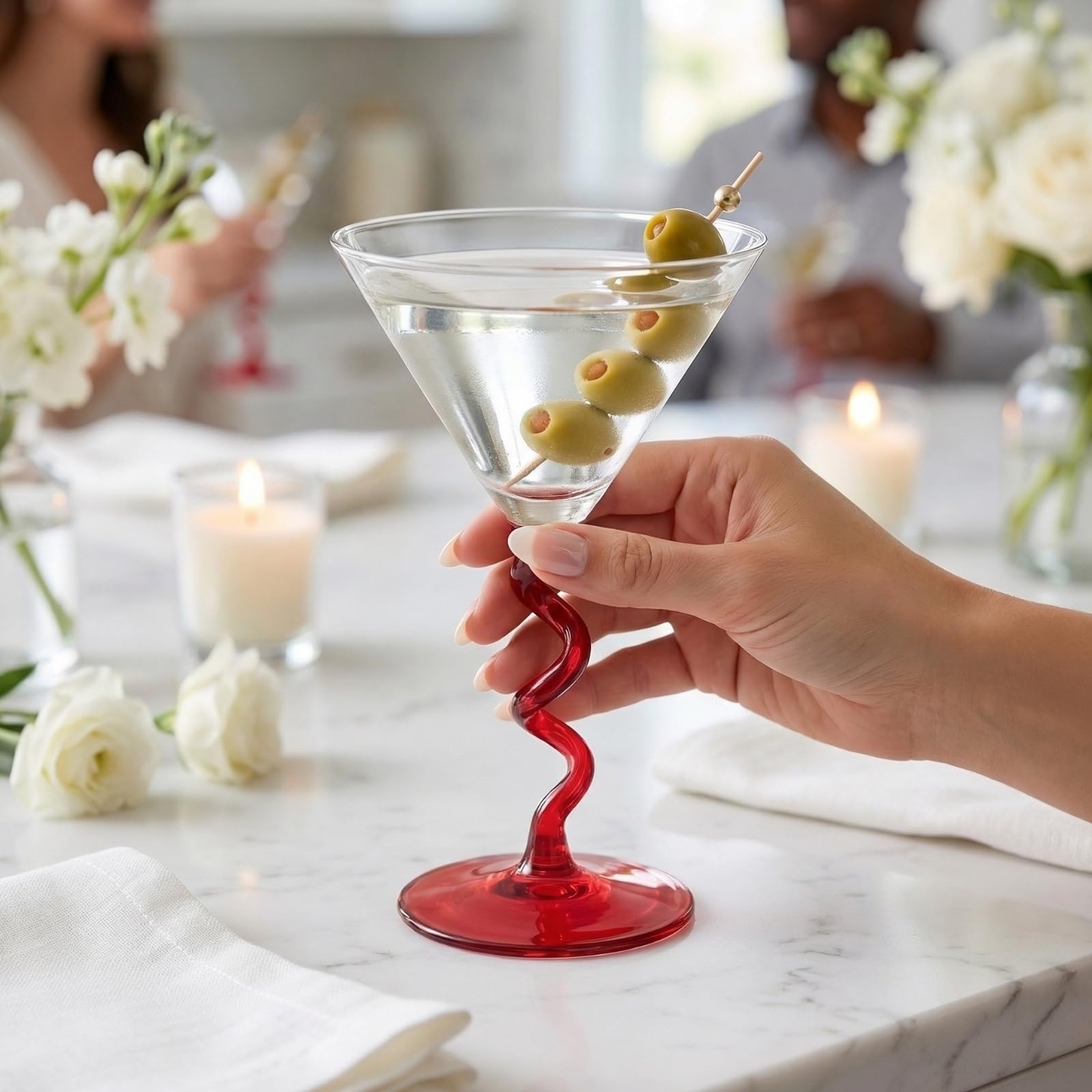 Spiral Stem Martini Glasses