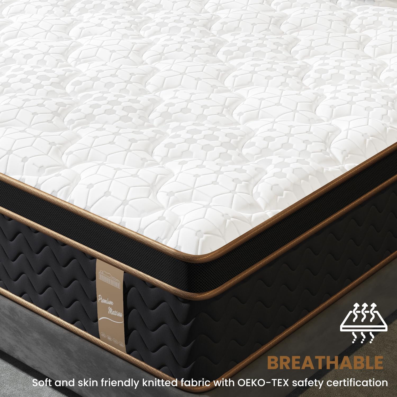Twin Mattress, 10-Inch Deluxe Hybrid Mattress, Fiberglass-Free Memory Foam Mattress In A Box, Individual Pocket Spring-Motion Is