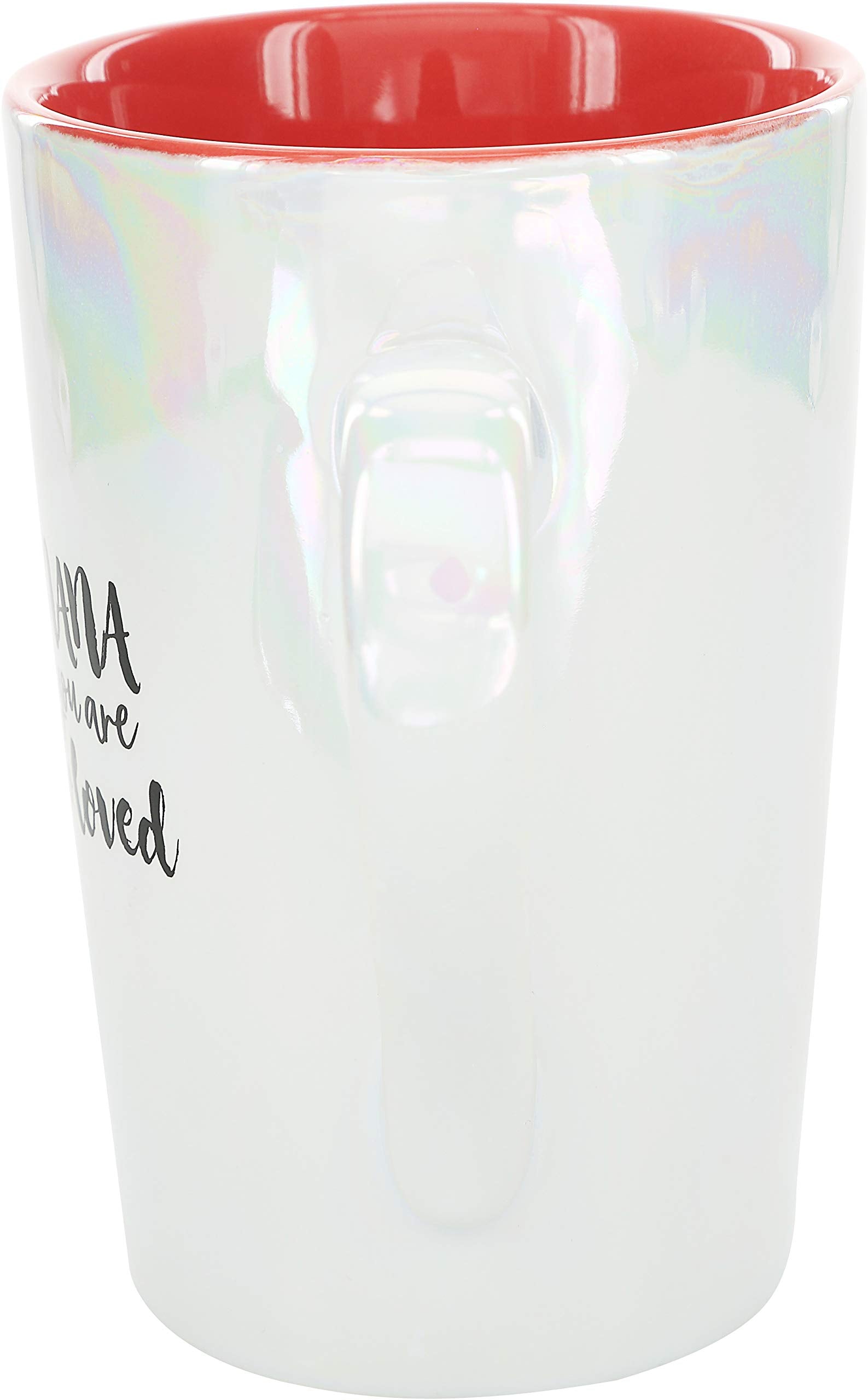 Pavilion Gift Company Nana You Are So Loved 15 Oz Stoneware Iridescent Floral Latte Coffee Cup Mug, White