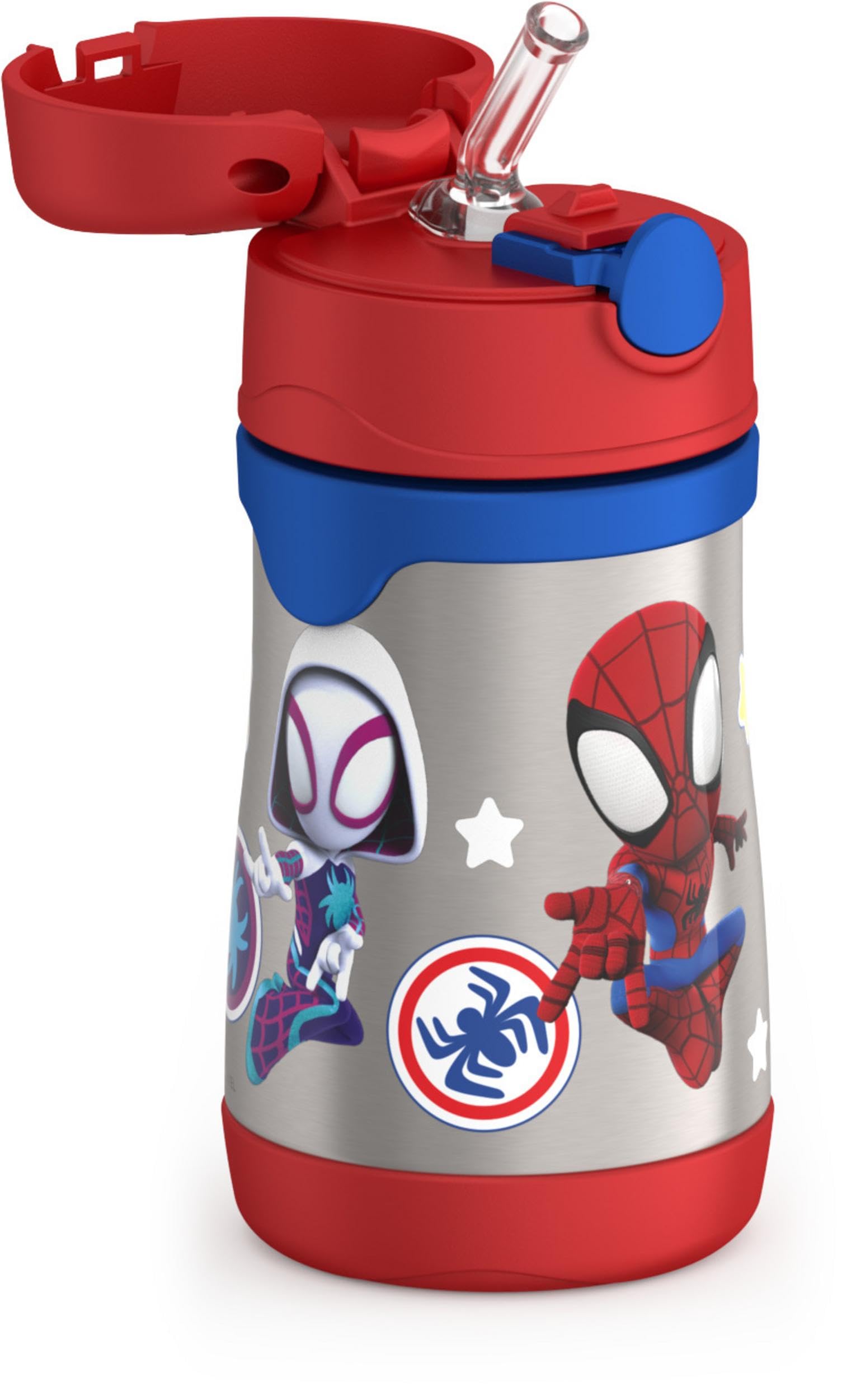 Thermos Vacuum Insulated Stainless Steel 10Oz Straw Bottle, Spidey And His Amazing