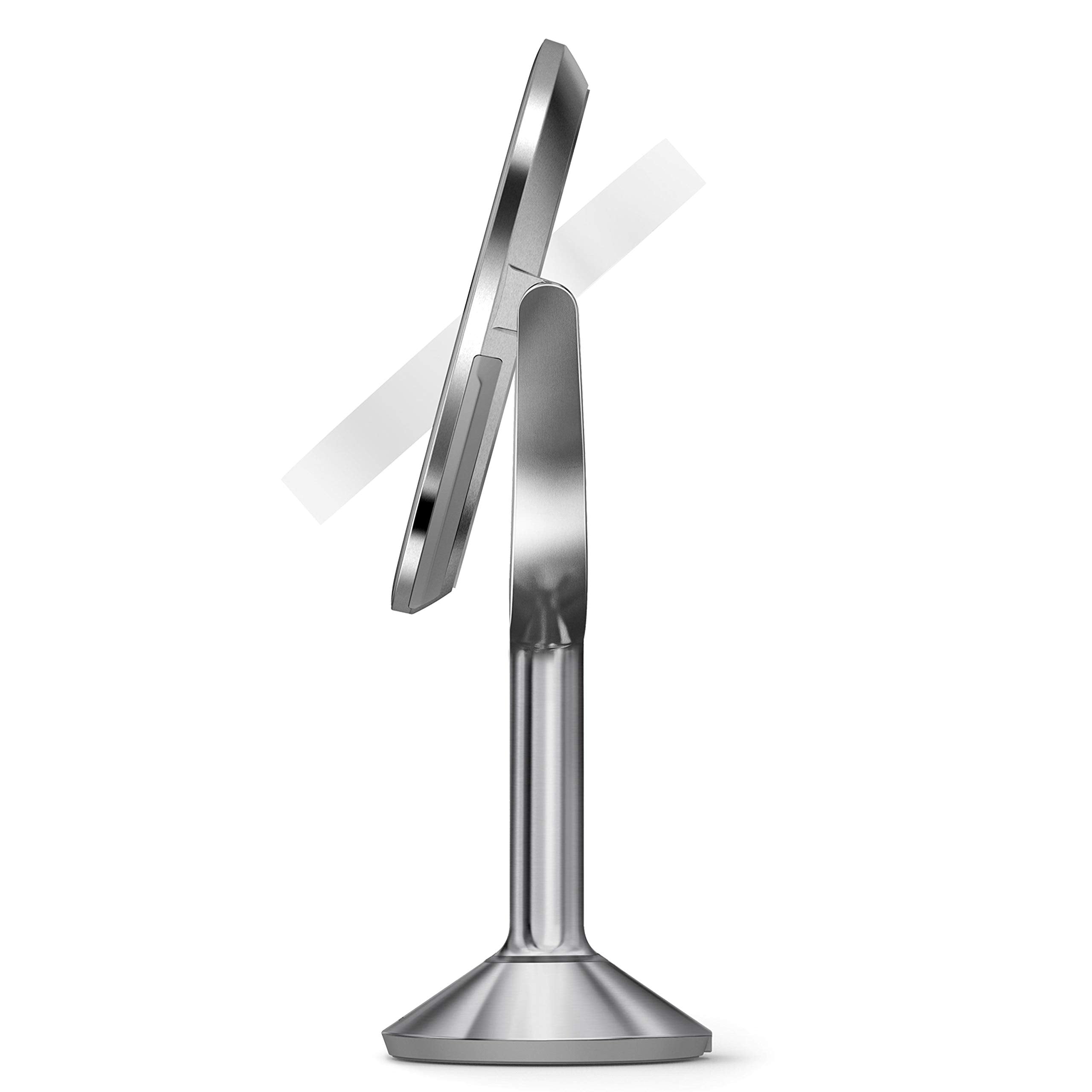 simplehuman ST3024 20cm Sensor Mirror Trio with Touch-Control Brightness, Light Up Makeup Magnifying Mirror, 10x, 5x, 1x Magnifi