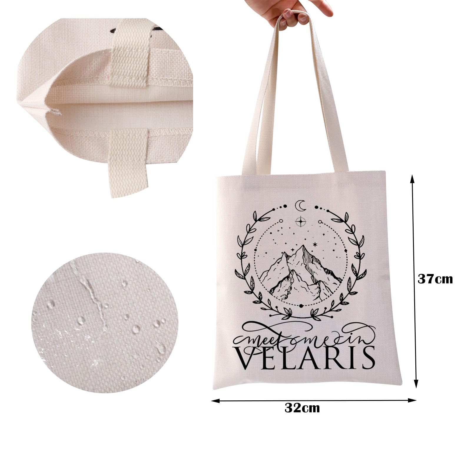 Zjxhpo Acotar Tote Bag Sjm Shoulder Bag City Of Starlight Handbag Velaris Reusable Grocery Shopping Bag Bookish Bookworm Gift (V