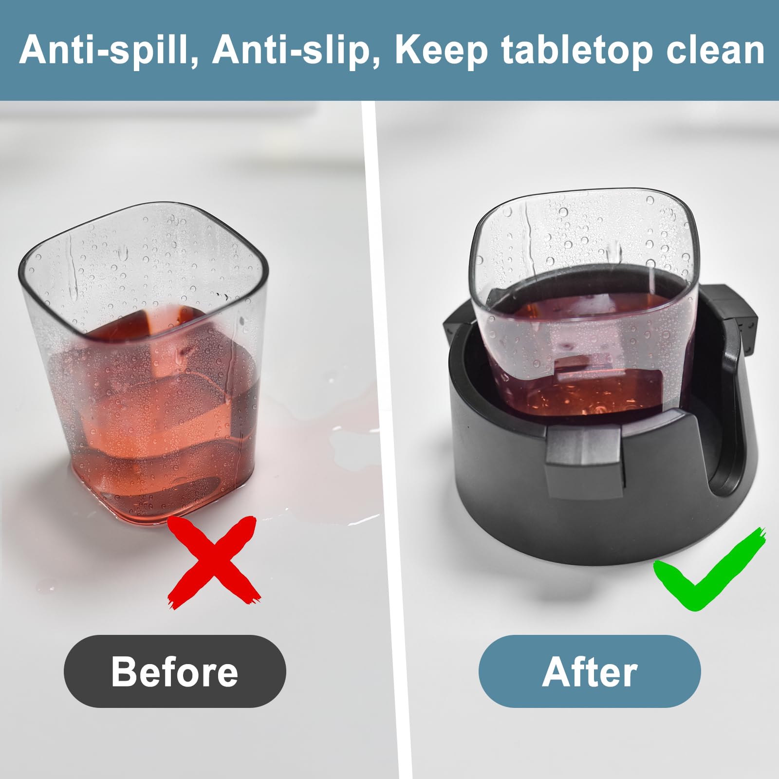 Cup Holder For Desk Anti-Spill Adjustable Drink Holder Non-Tipping Table Coaster For Home Office Boat Couch