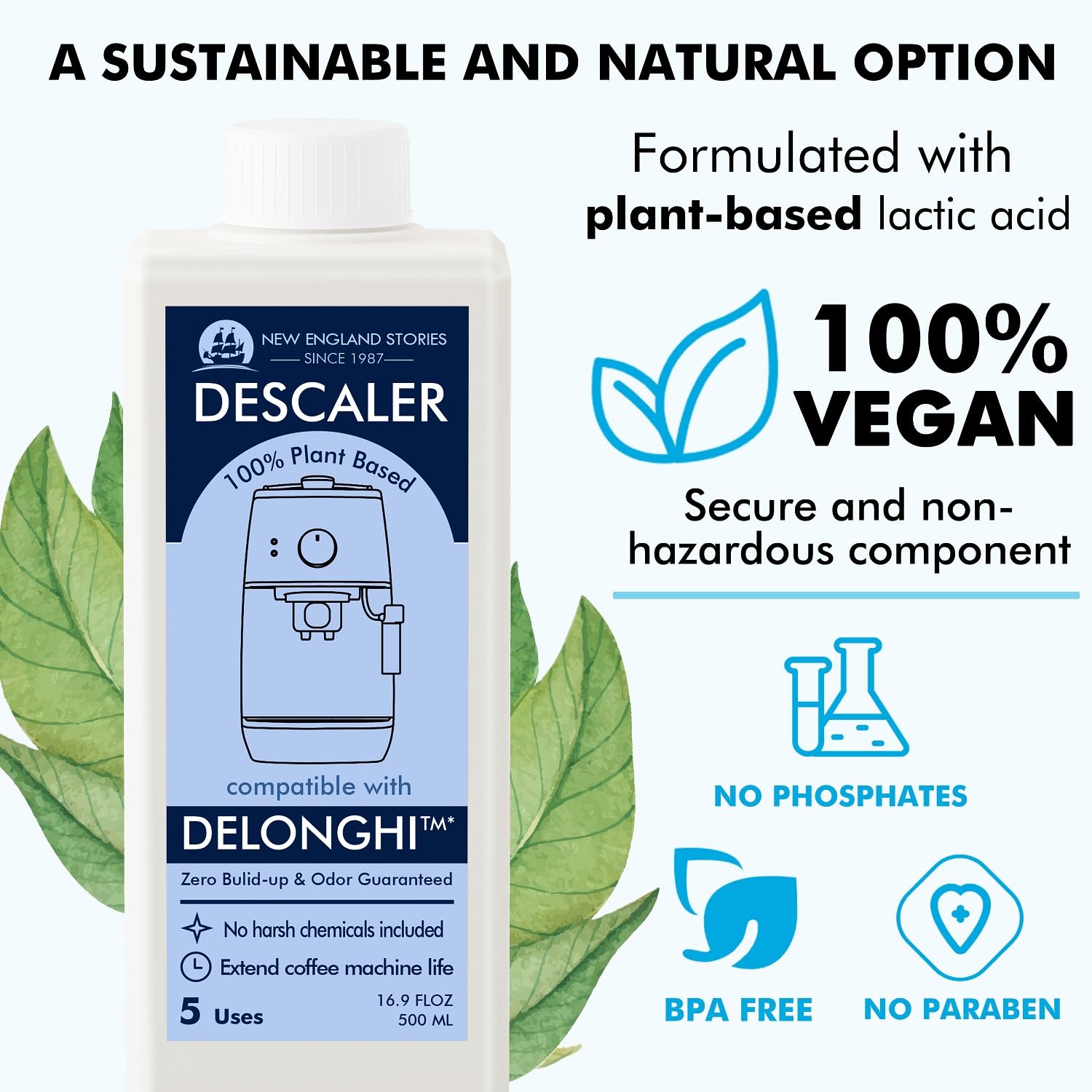 10 Uses Delonghi Compatible Descaling Solution, Specially Designed To Clean Delonghi Coffee Machines And Maker - 33.8Oz Espresso