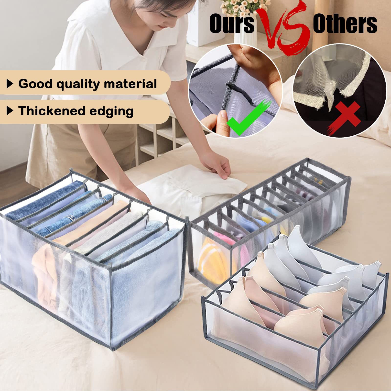 TIGARI Wardrobe Clothes Organizer, Drawer Organizer for Clothing, Closet Organizers and Storage, Drawer Dividers for Clothes, Me
