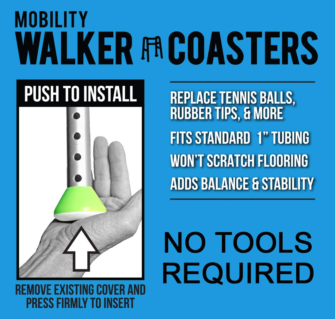 Walker Coasters, Tennis Ball Yellow, 2 Count