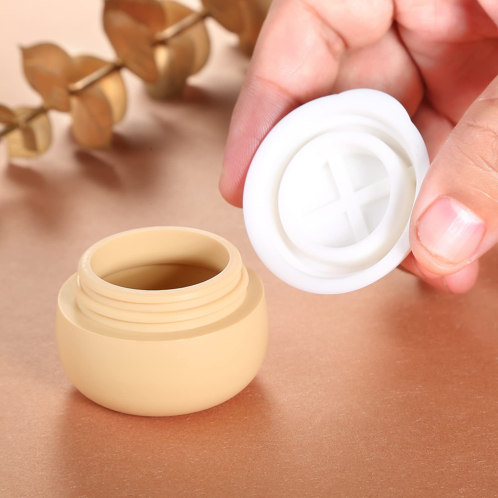 Tsa Approved Travel Size Containers For Toiletries, Gemice Silicone Jars, Leak-Proof Travel Accessories With Lid For Cosmetic Ma