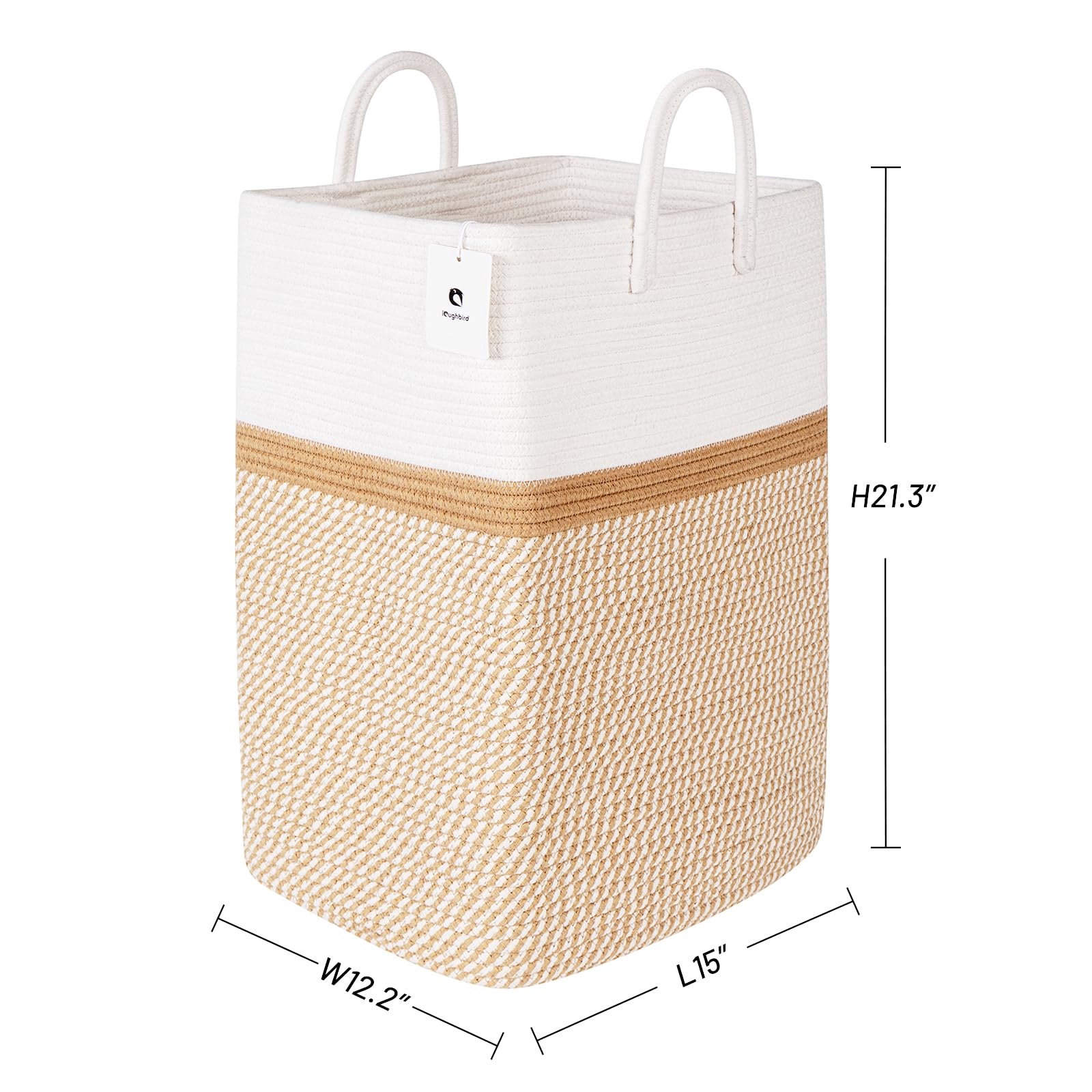 Tall Laundry Basket With Handles,Woven Cotton Rope Big Laundry Hamper Sorters,Versatile Storage For Dirty Clothes,Baby Toys,And