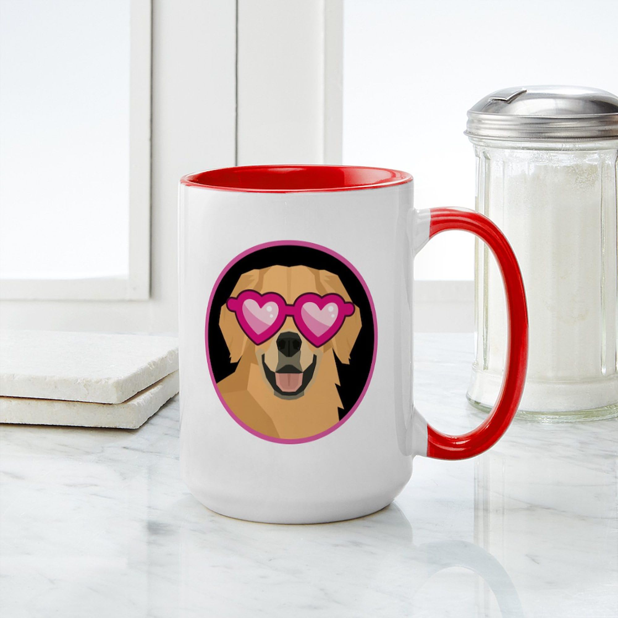 CafePress Golden Retriever Cute Mugs 15 oz (444 ml) Ceramic Coffee Mug