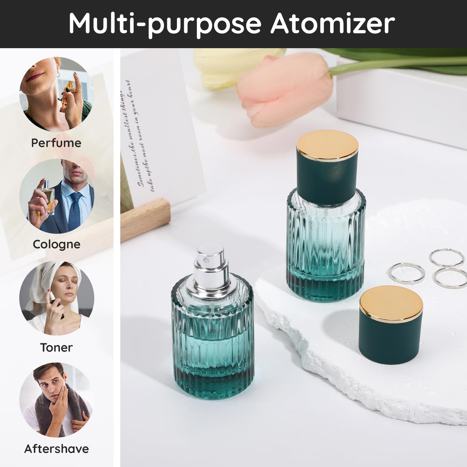 Segbeauty 1Oz Empty Vintage Glass Perfume Bottles For Women, 4 Packs 30Ml Refillable Perfume Atomizer For Travel, Small Cologne
