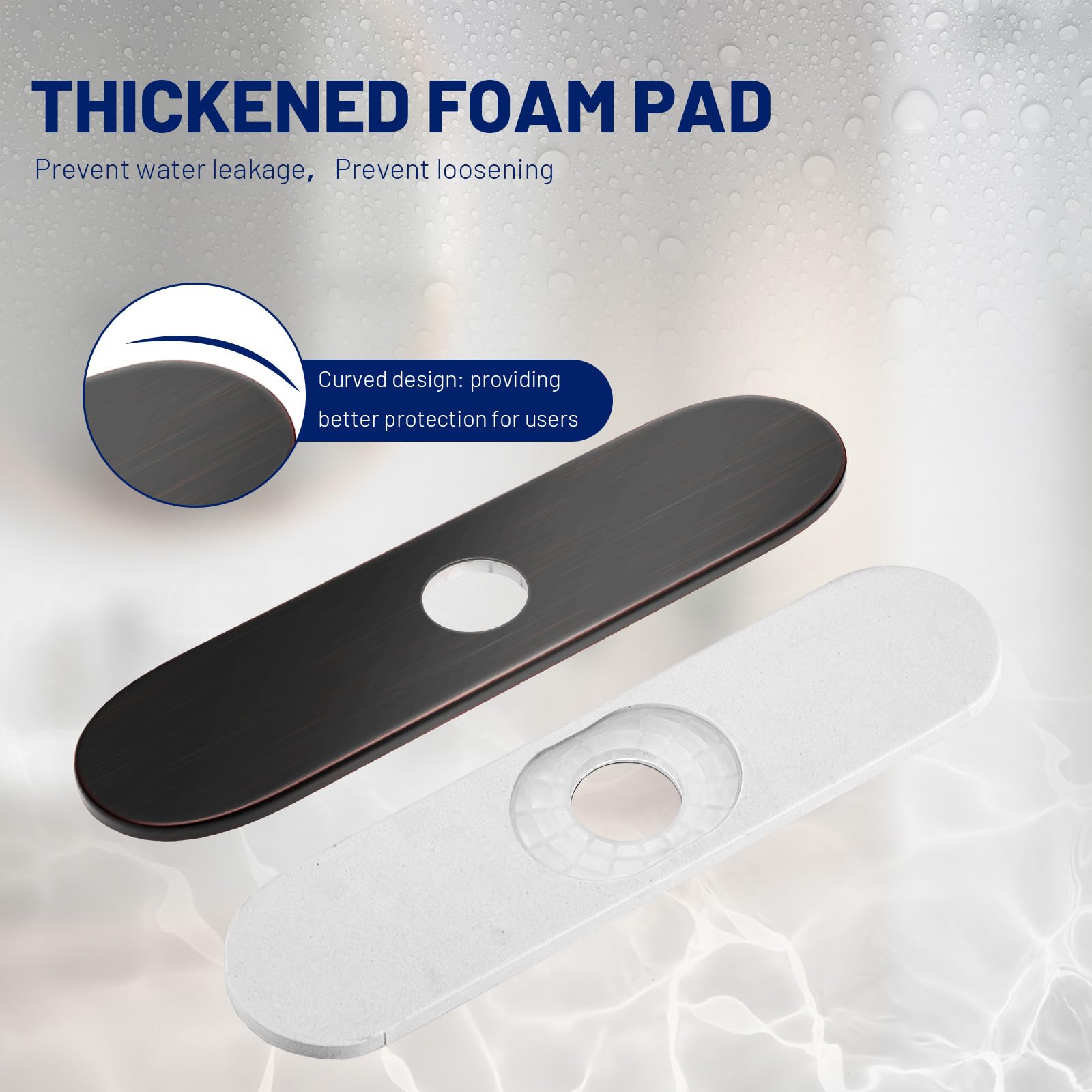 BWE Round 10 Inch Kitchen Sink Faucet Hole Cover Deck Plate Oil Rubbed Bronze Outside Escutcheon Plate Stainless Steel Cover Plate for 1 or 3 Hole Sink Hole
