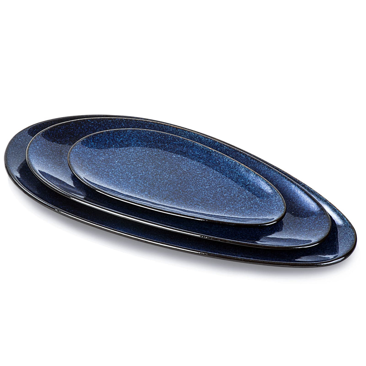 Vicrays Large Oval Serving Platters, 16''/14''/10'' Porcelain Serving Platters For Party, Bbq,Stackable Serving Trays Serving Pl
