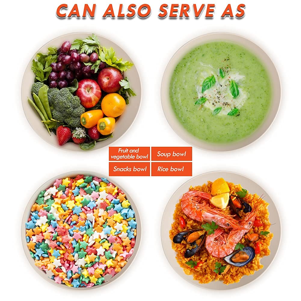 Large Salad Bowl With Lid, Bamboo Fiber Salad Serving Bowl Set With Utensils, 9.8Inches Mixing Bowl With Servers, Solid Bamboo W