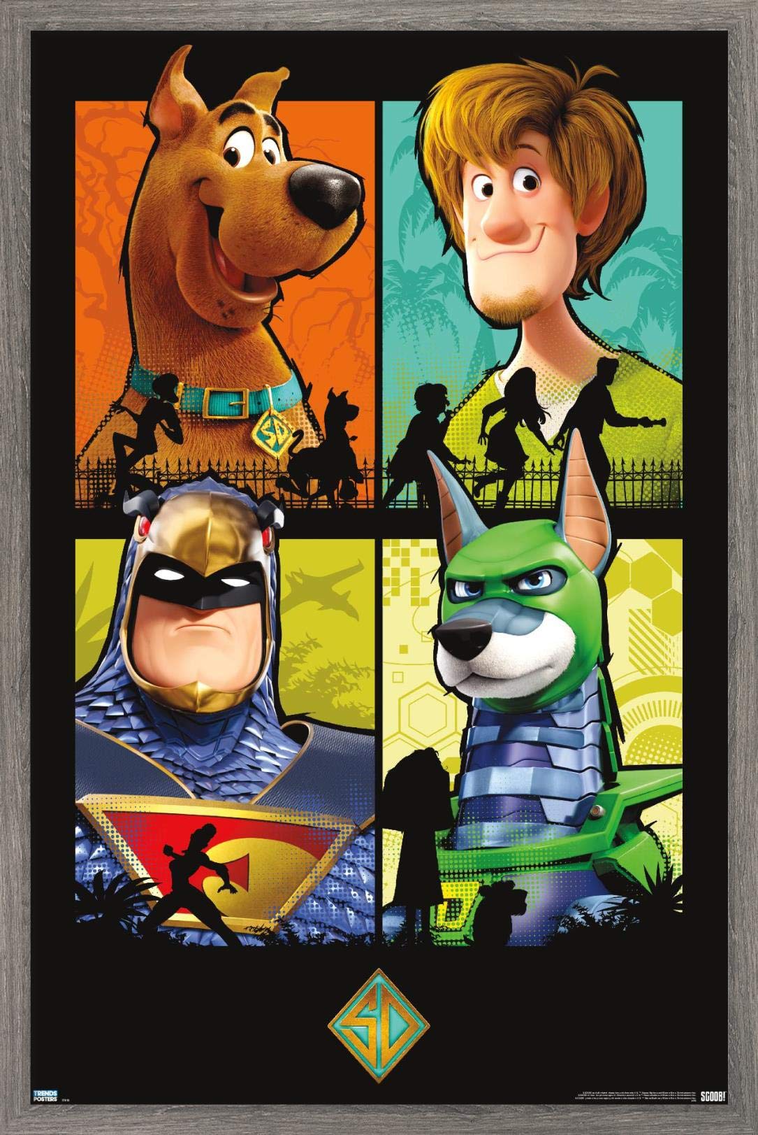 Trends International Scooby- Doo: Scoob! - Grid Wall Poster, 14.725'' X 22.375'', Barnwood Framed Version
