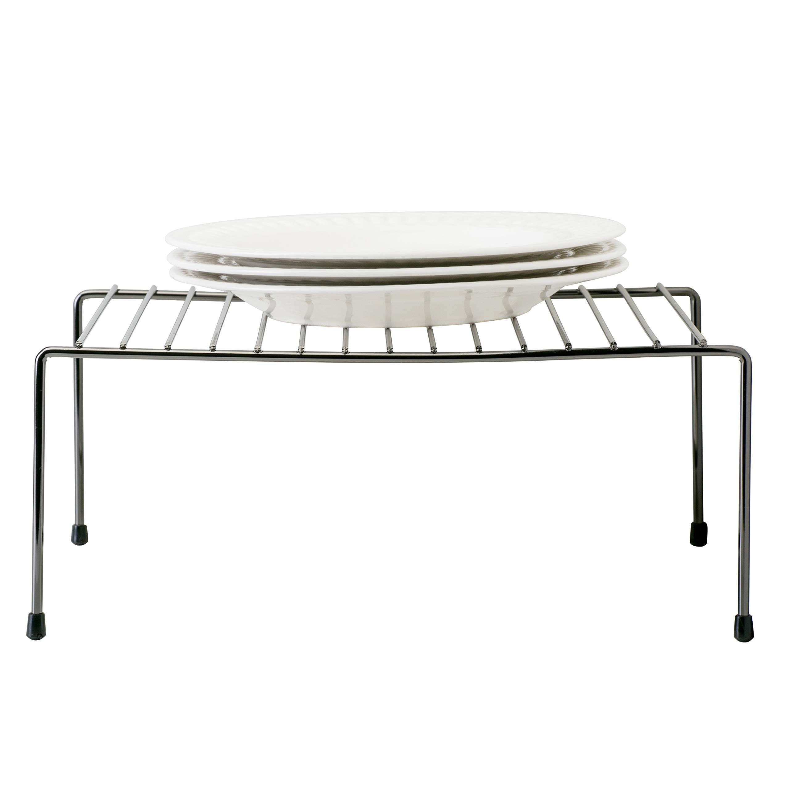 Kitchen Details Helper Shelf Organizer | Free Standing | Cabinet & Countertop Organizer | Dishes | Cups | Bowls | Medium | Onyx