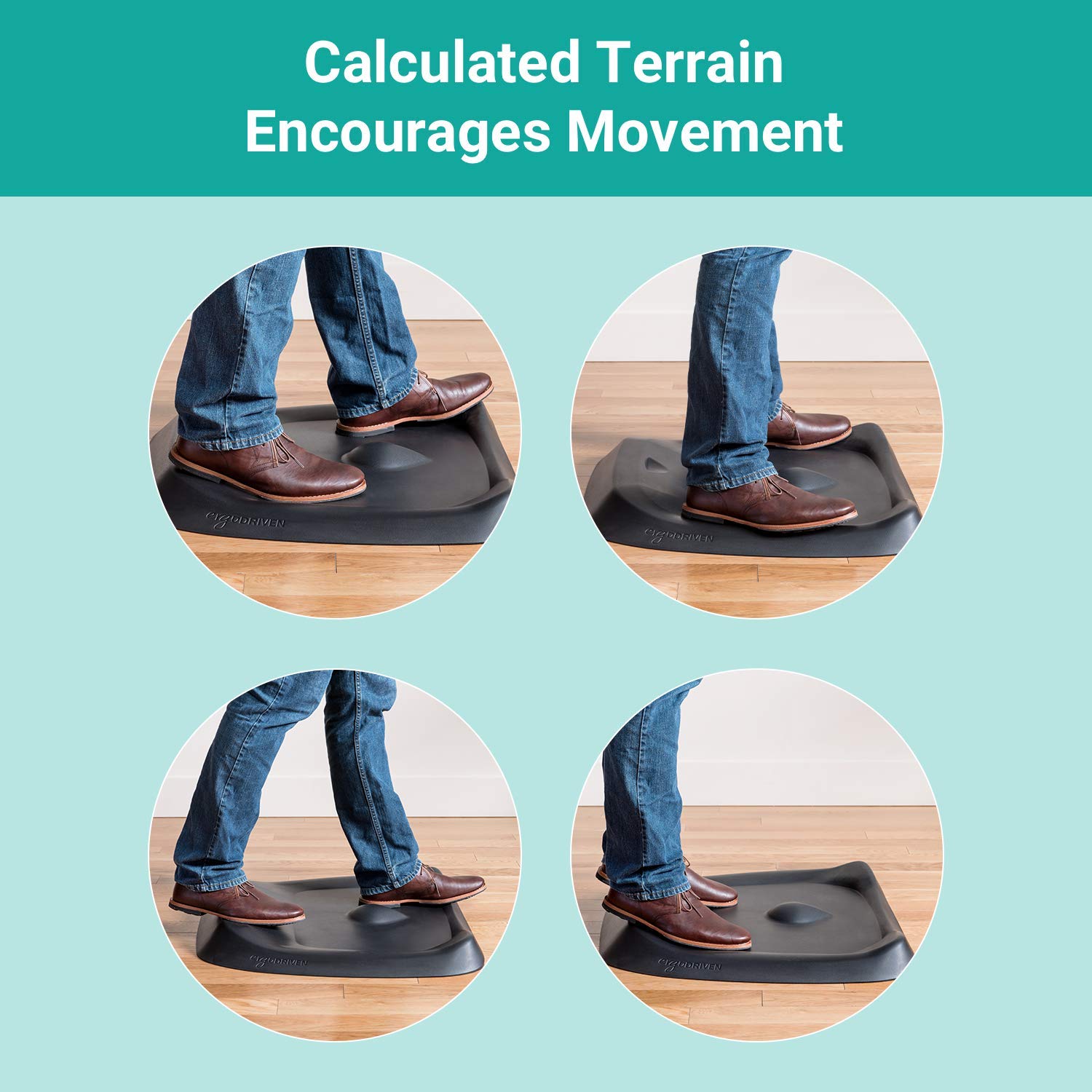 Topo Comfort Mat By Ergodriven | The Not-Flat Standing Desk Anti-Fatigue Mat With Calculated Terrain | Standing Desk Mat | Comfo