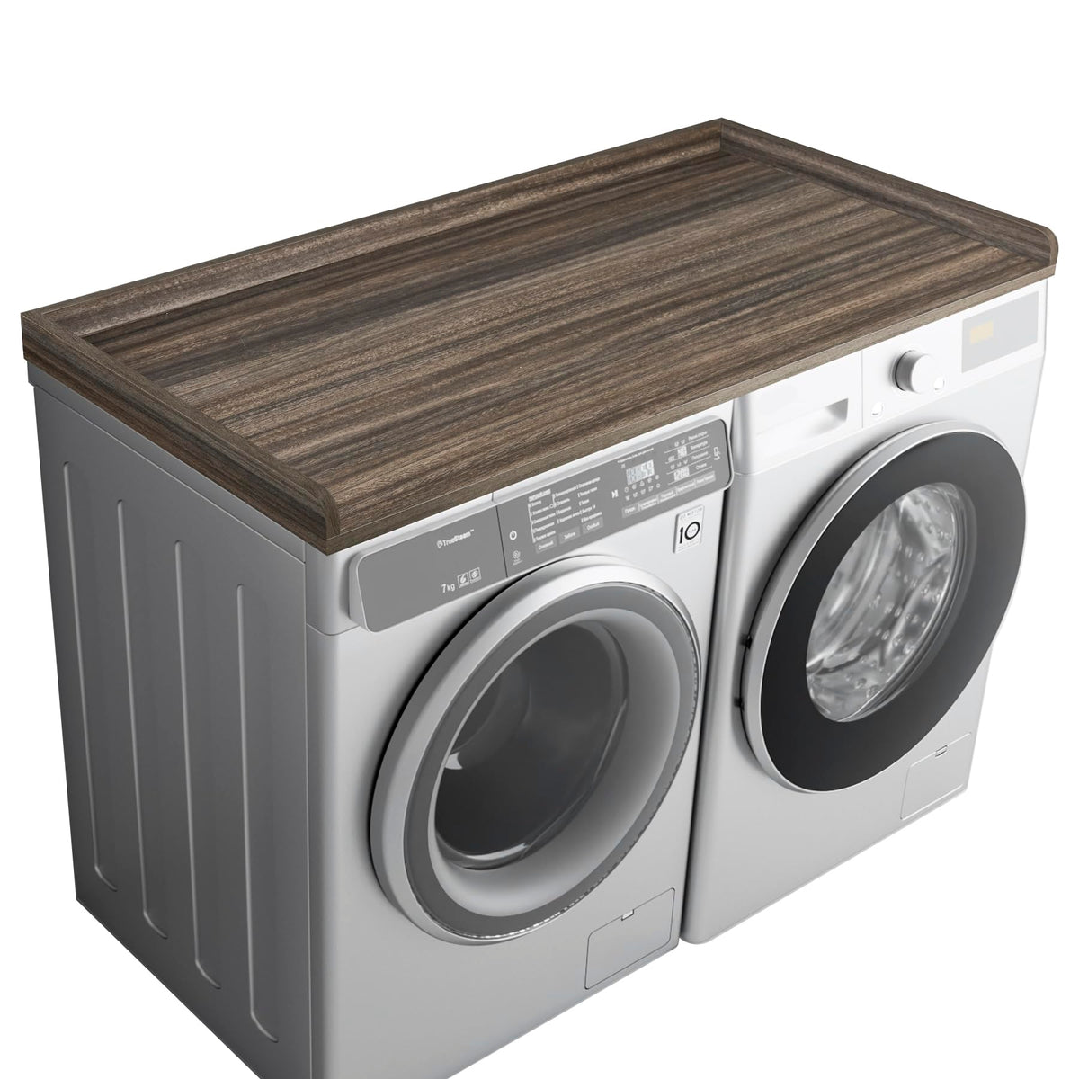 Kaboon Washer Dryer Countertop, Melamine Countertop With Edge Rails - 27.5'' Depth X 54'' Width Laundry Room Organization,Eucaly