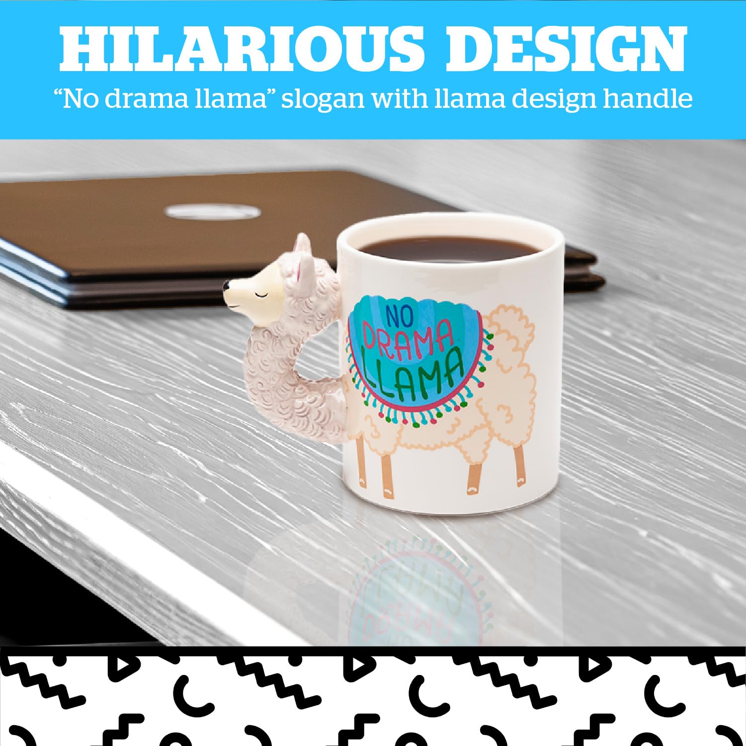 Bigmouth Inc. No Drama Llama Coffee Mug, Cute Coffee Mugs, Extra Large