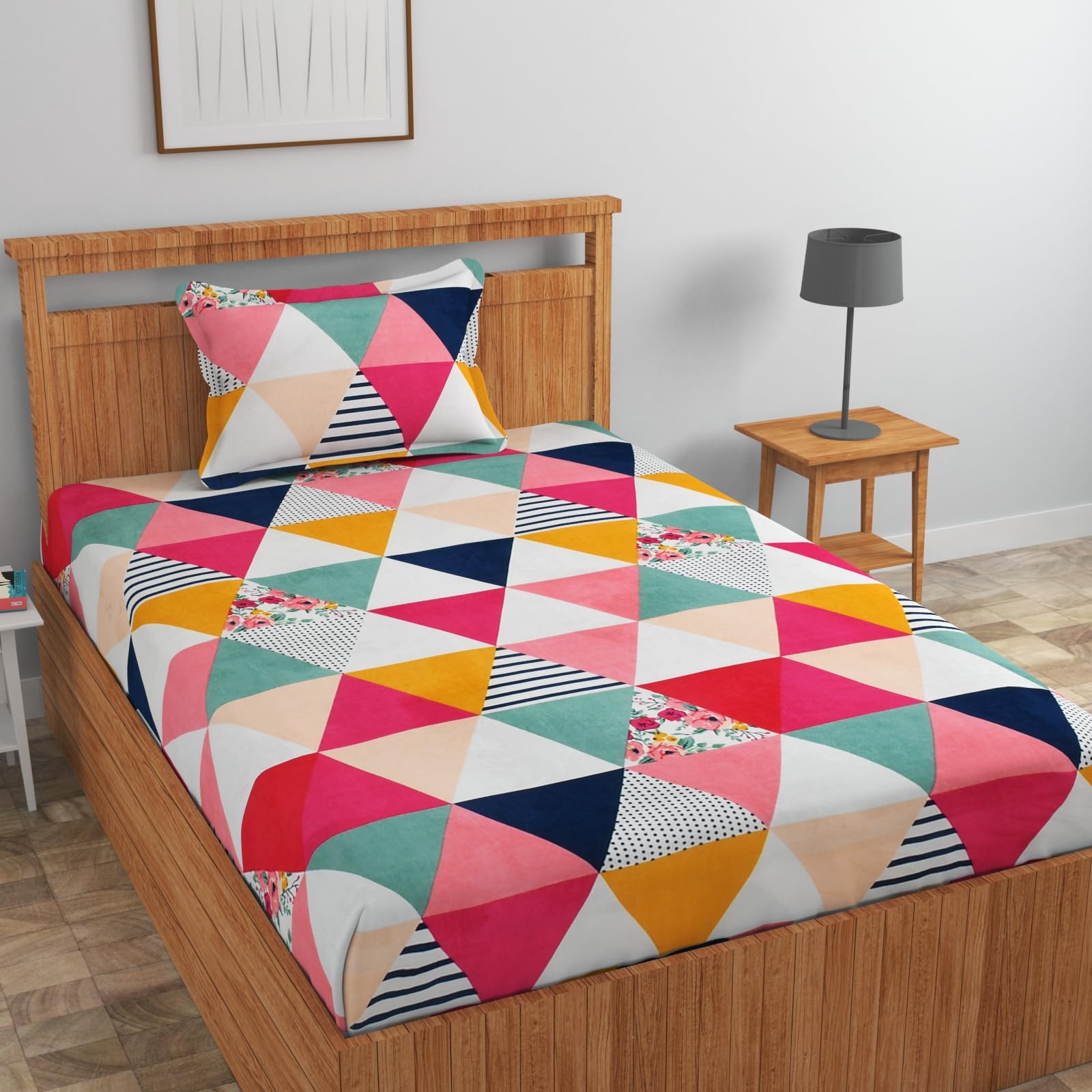 Rrb Textile Super Soft Quality Single Bedsheet With 1 Pillow Cover-60X90 Inches, Pillow Cover-17X27 Inches