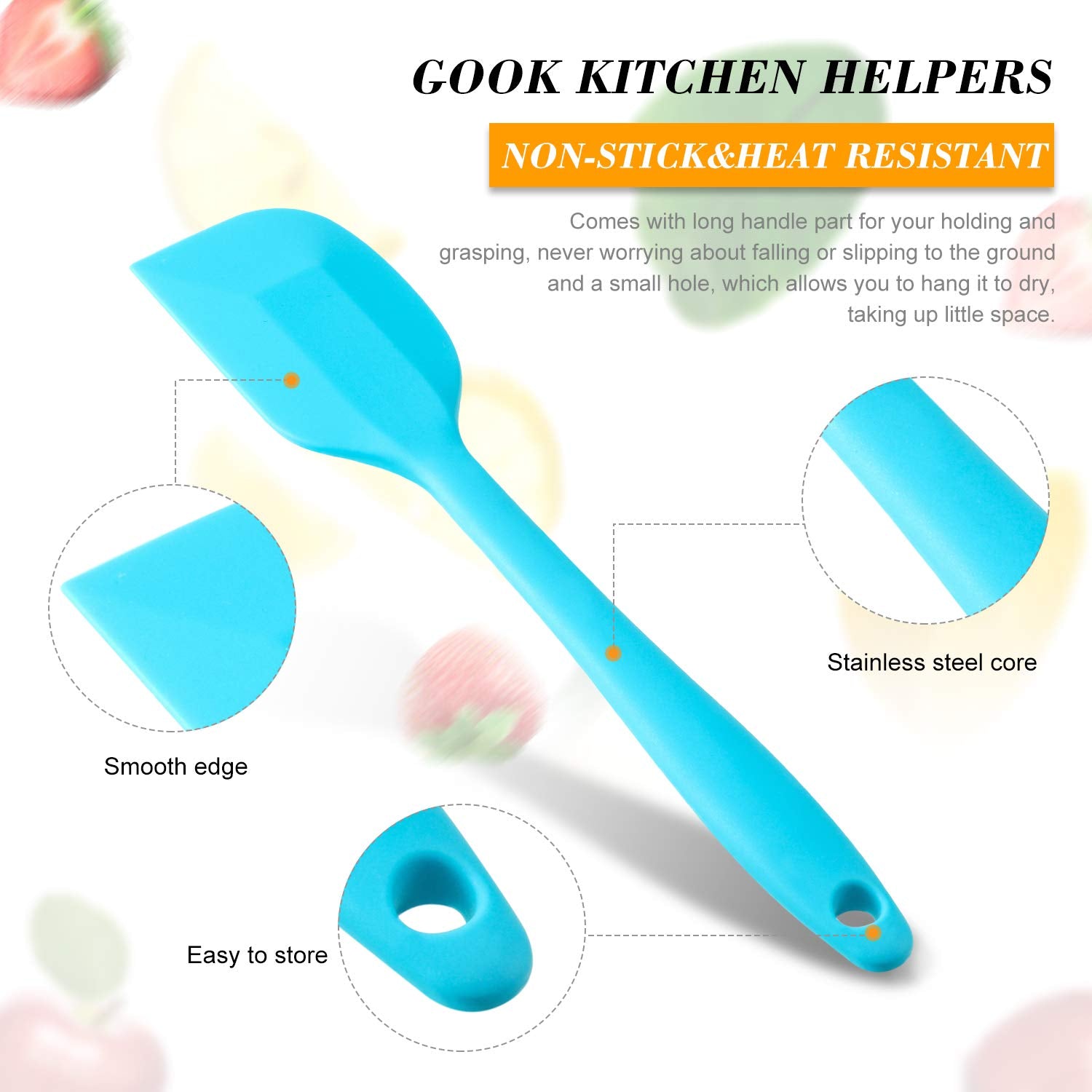 7 Pieces Silicone Spatulas 8 Inch Heat-Resistant Spatulas Non-Stick Flexible Scrapers Kitchen Rubber Spatulas For Kitchen Cookin