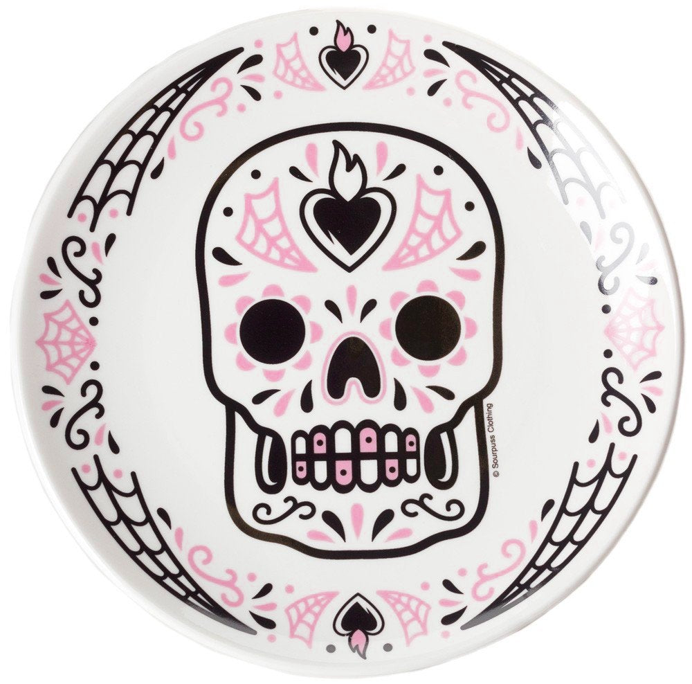 Pink Sugar Skull Plate From Sourpuss