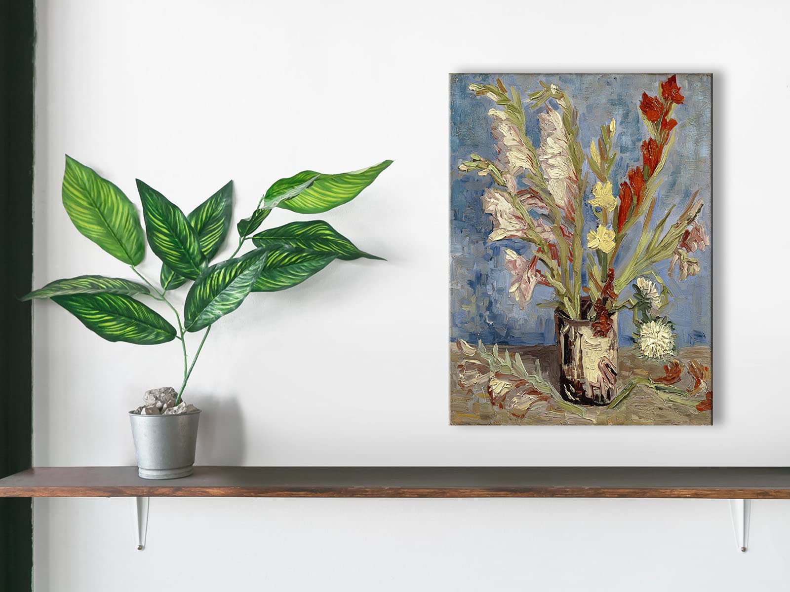 Wieco Art Vase with Gladioli and China Asters by Van Gogh Famous Oil Paintings Reproduction Modern Floral Giclee Canvas Prints Artwork Abstract Flowers Pictures on Canvas Wall Art for Home Decorations