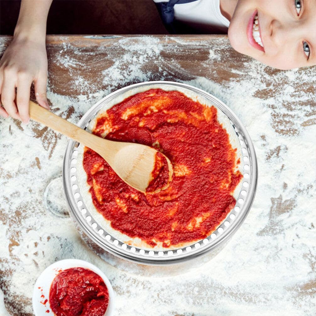 Hanabass Stainless Steel Pizza Pan 16 Inch Pizza Screen Baking Pan Mesh Pizza Pan Pizza Tray With Holes Nonstick Round Crisper T