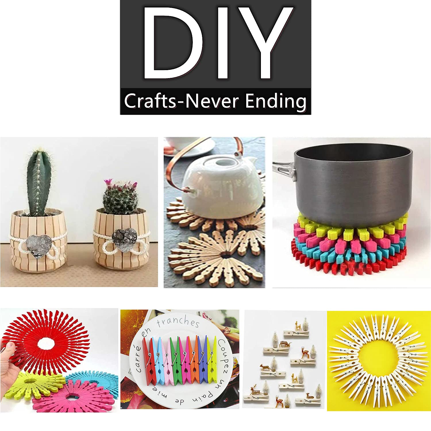 200pcs 3inch Clothes Pins Wooden Clothespins Heavy Duty Spring Wood Clips for Laundry Hanging Clothes Pictures Crafts