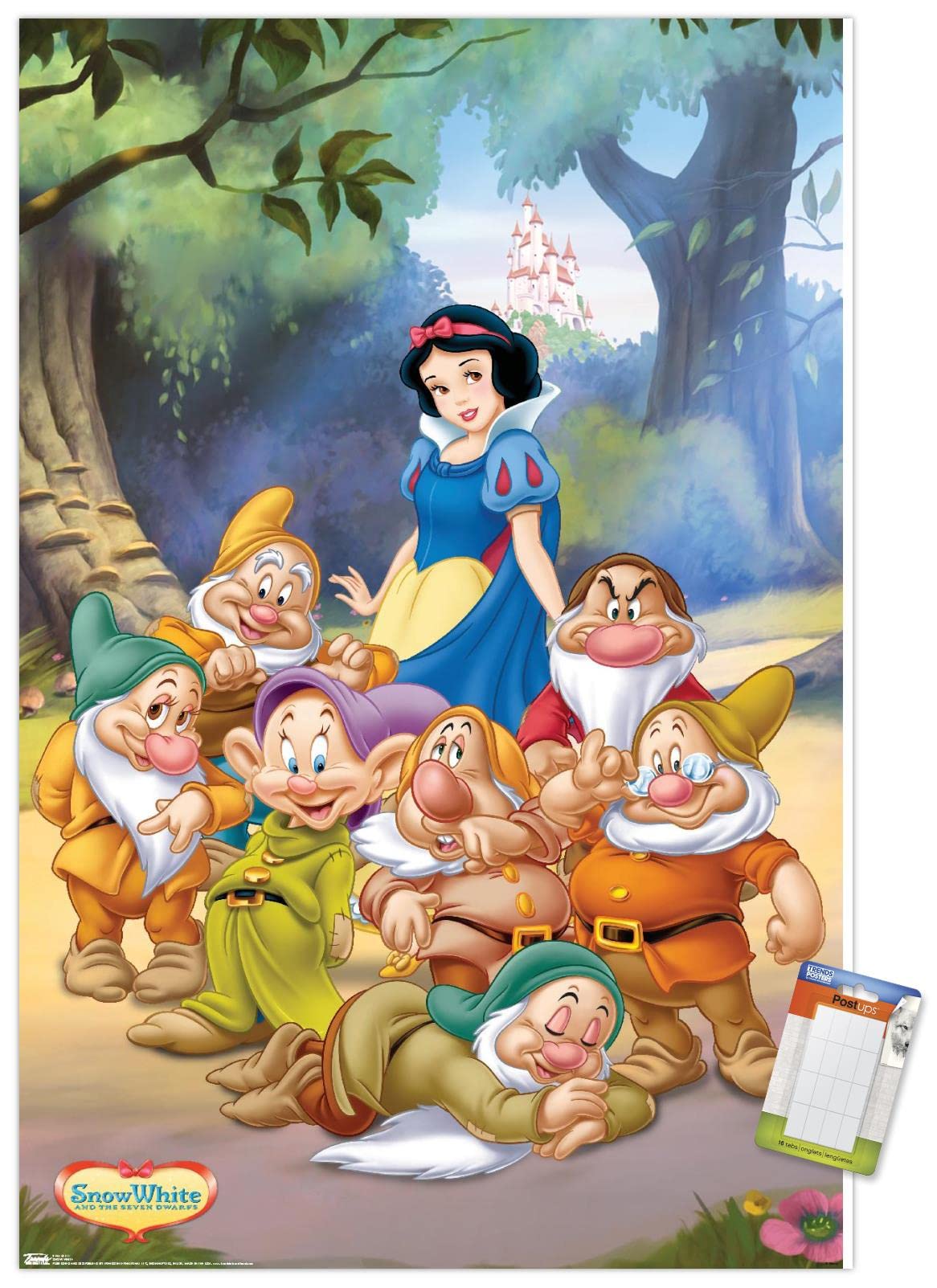 Trends International Disney Snow White And The Seven Dwarfs - Group Wall Poster, 14.725'' X 22.375'', Premium Poster & Mount Bun