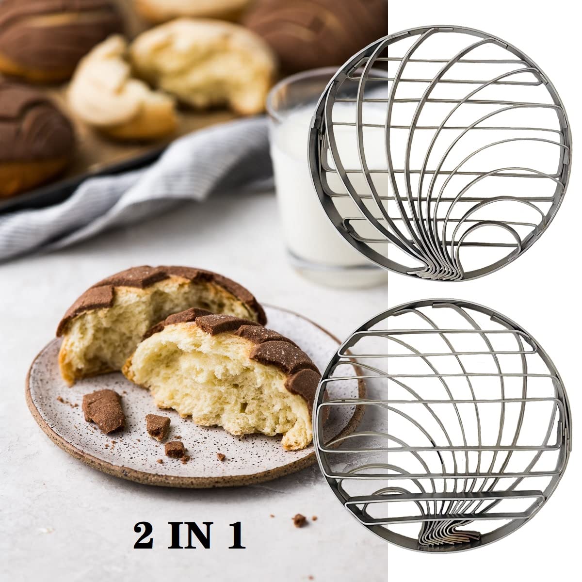 Concha Cutter Mexican Bread Mold Made Of Stainless Steel 4.1 Inch  Concha Stamp Two Sided Mold For Pan Dulce Mexicano Cortadora De Pan  Bread Shape Cutter Concha Pillow