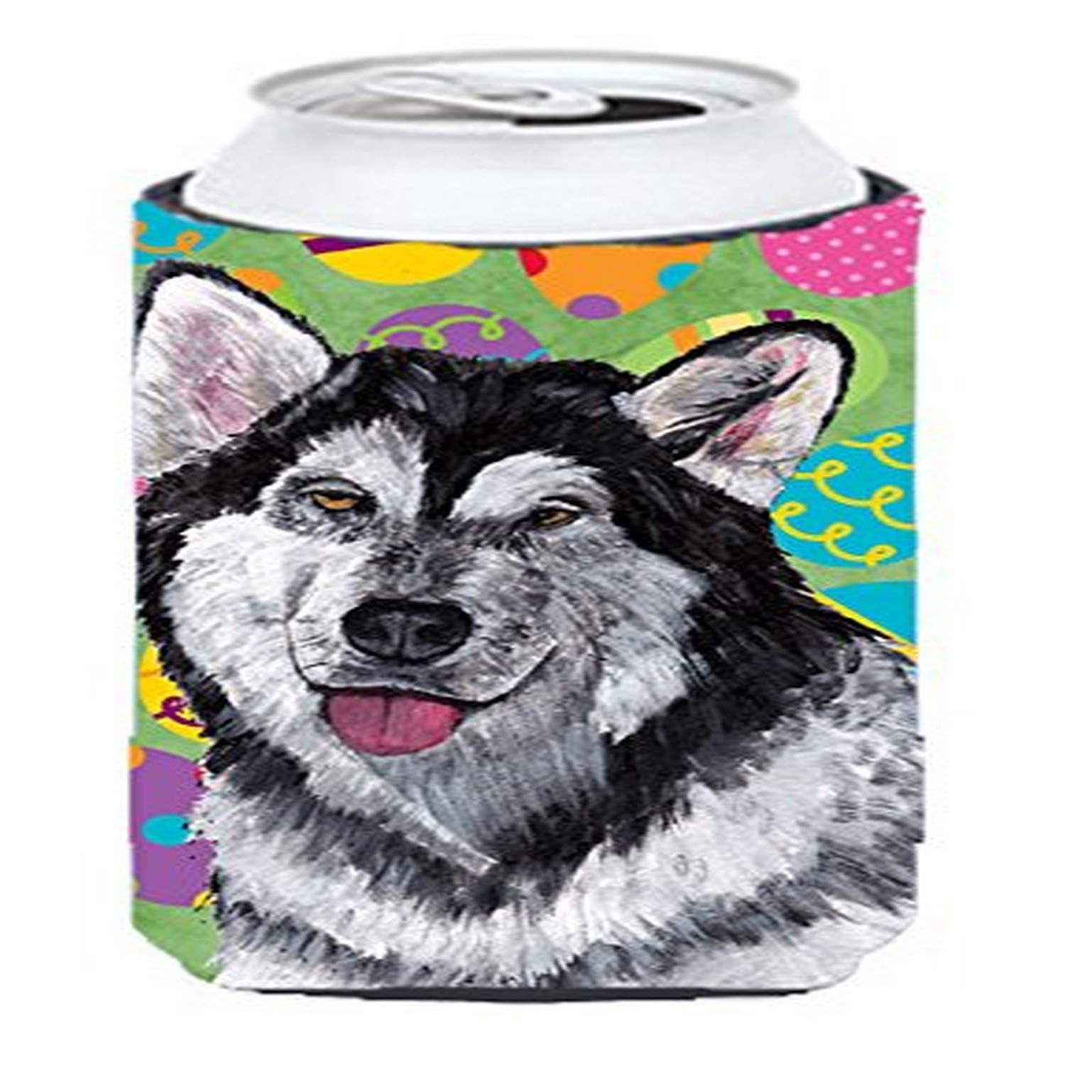 Caroline'S Treasures Sc9489Tbc Alaskan Malamute Easter Eggtravaganza Tall Boy Hugger Can Cooler Sleeve Hugger Machine Washable D