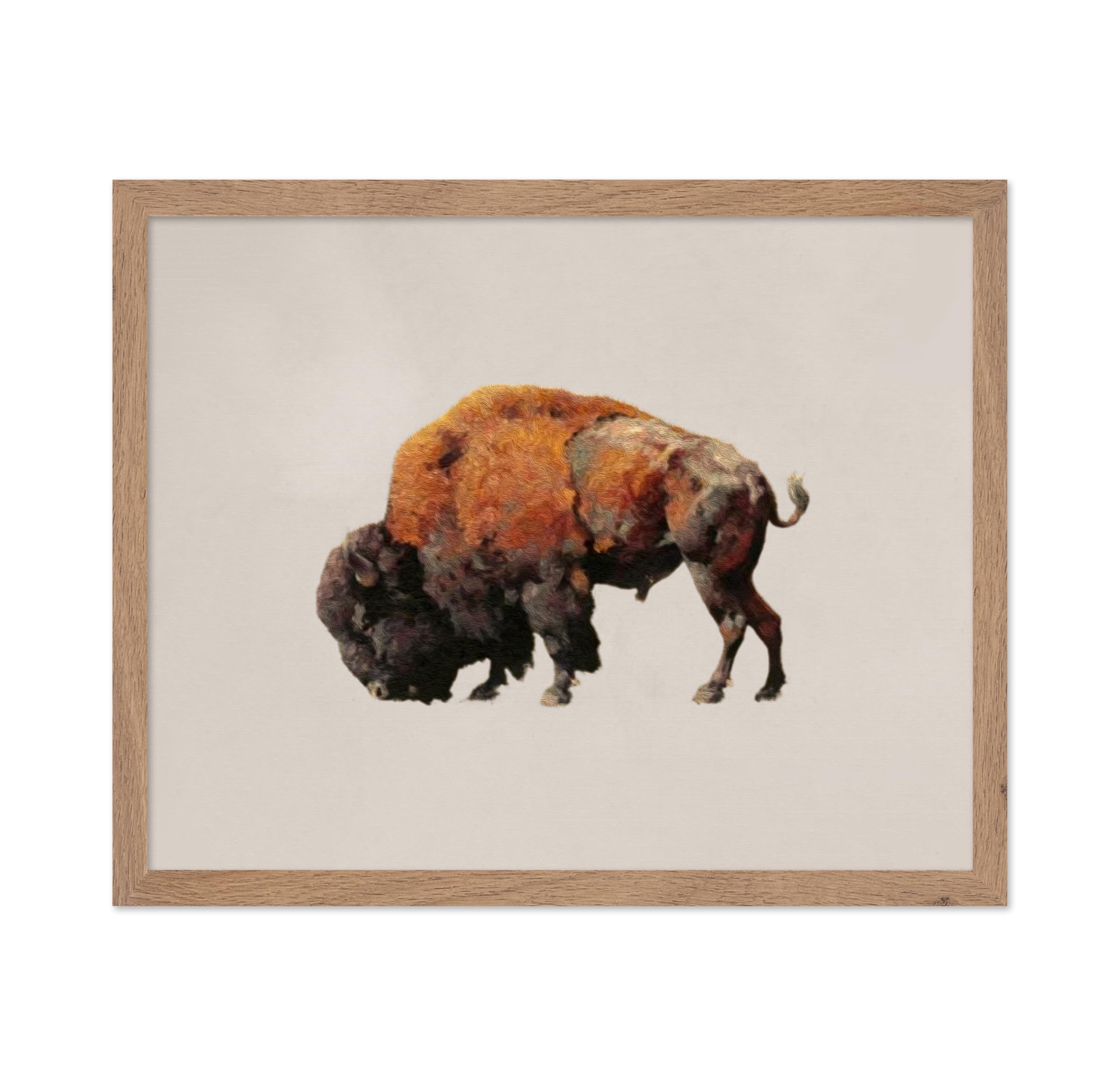 Poster Master Vintage Bison Bull Painting Poster - Retro Bull Print - Bison Art - Minimal Art - Yellowstone Buffalo Art - Americ