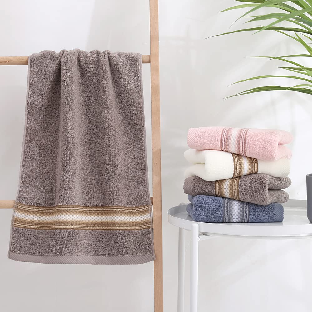 Yiluomo Pink Hand Towels 100% Cotton Soft Absorbent Summer Decorative Textured Striped Decorative Hand Towel For Bathroom 13 X 2