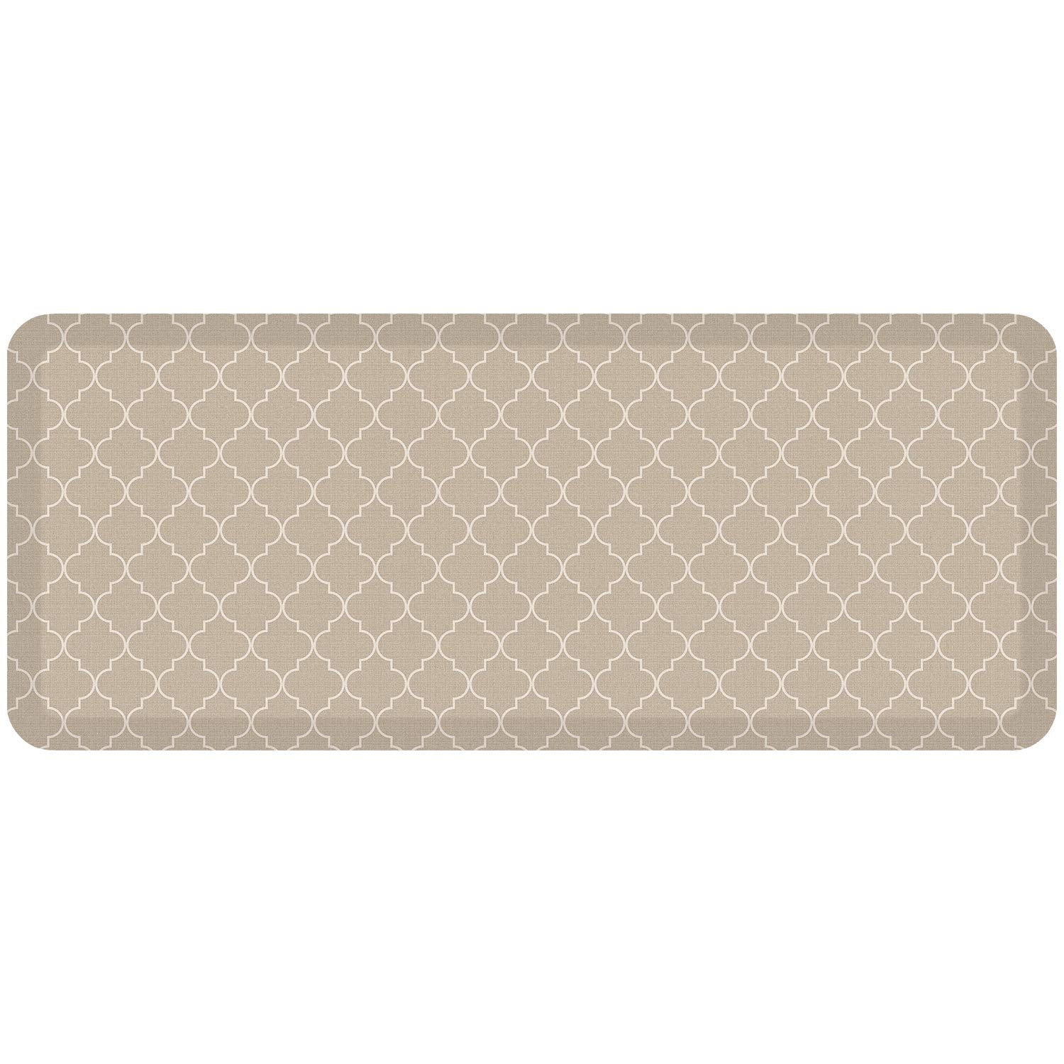 Newlife By Gelpro Anti-Fatigue Designer Comfort Kitchen Floor Mat, 20X48'' , Trellis Khaki Stain Resistant Surface With 3/4    T