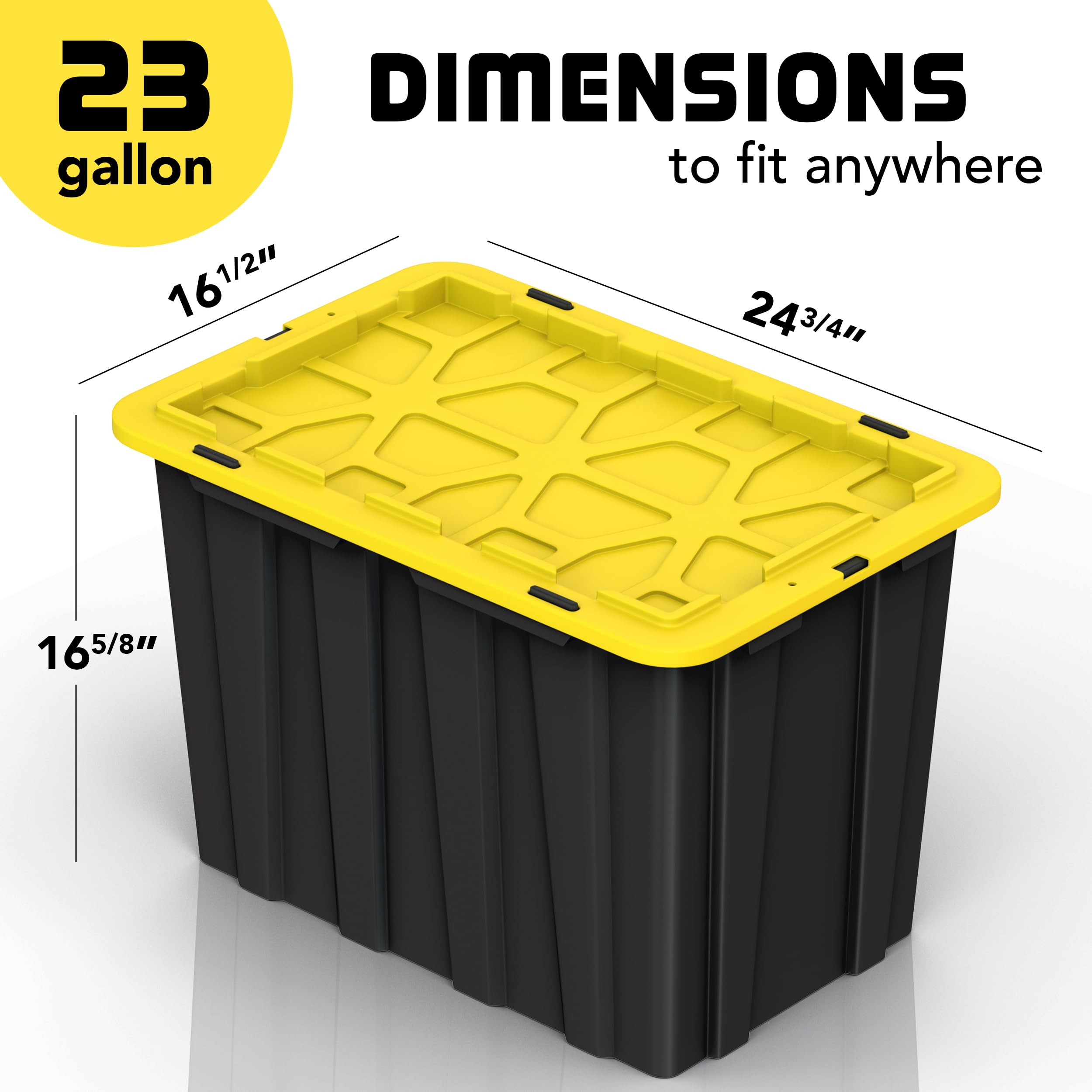 Lifetime Appliance (4 Pack) 23 Gallon Plastic Storage Bin Tote Organizing Container With Ultra Durable Secure Latching Lids, Sta