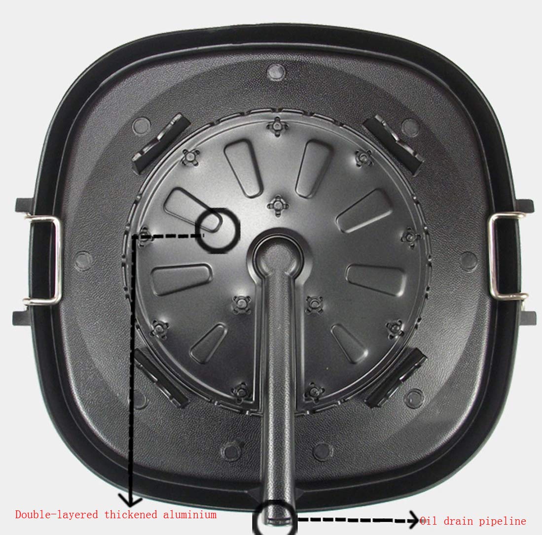 Korean Style Square Grill Pan With Maifan Coated Surface,Non-Stick Smokeless Barbecue Stovetop Plate For Indoor Outdoor Bbq