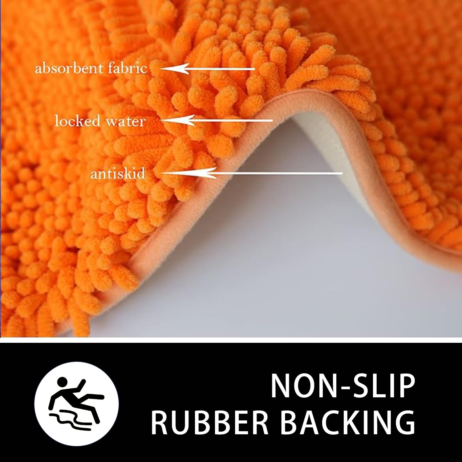 Ainahyva Toilet Rugs U-Shaped,Super Absorbent Chenille Bathroom Rugs And Strong Pvc Non-Slip Backing For Toilets Rug Set,Machine