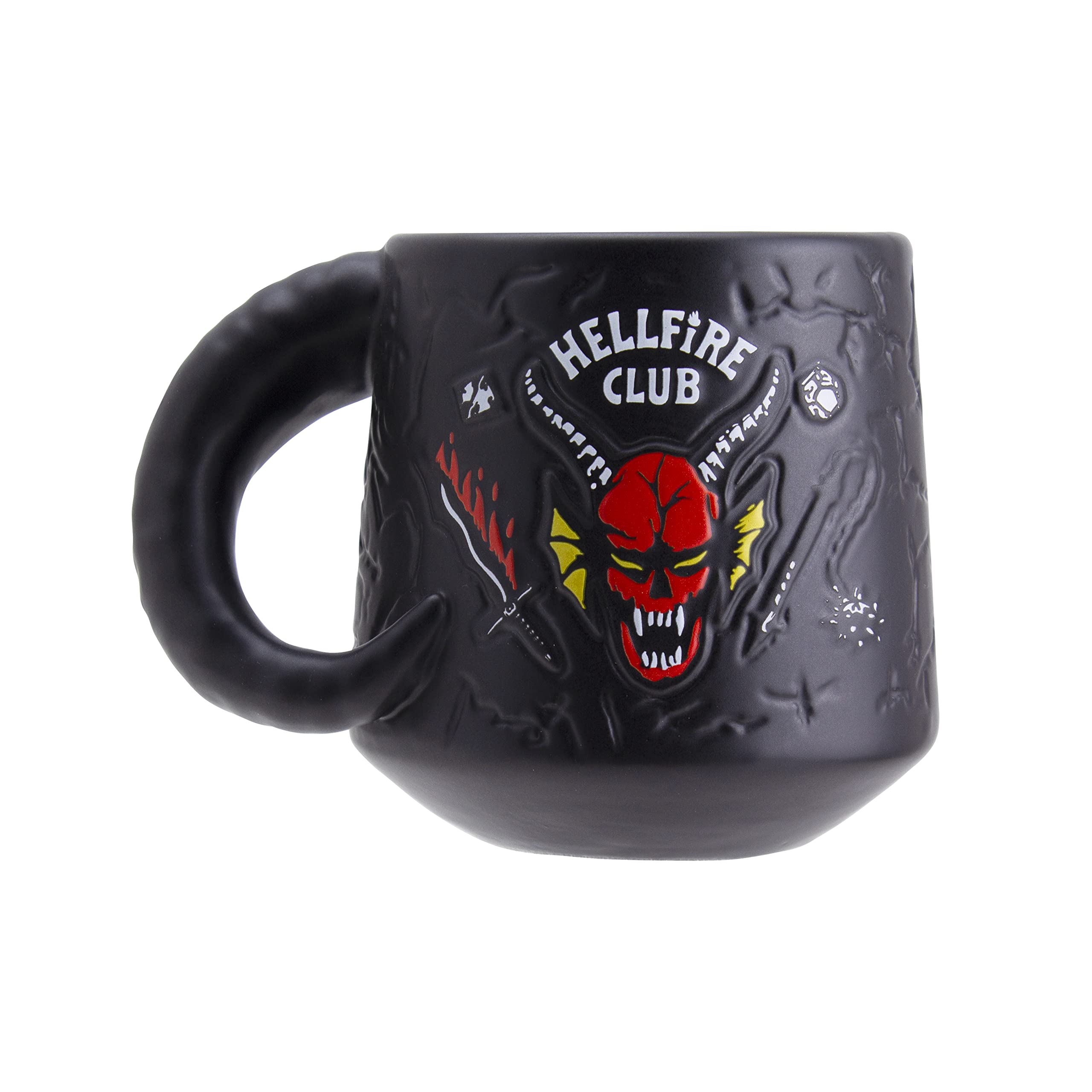 Paladone Stranger Things Hawkins High Hellfire Club Demon Embossed Ceramic Coffee Mug 400Ml | Officially Licensed Horror Movie M