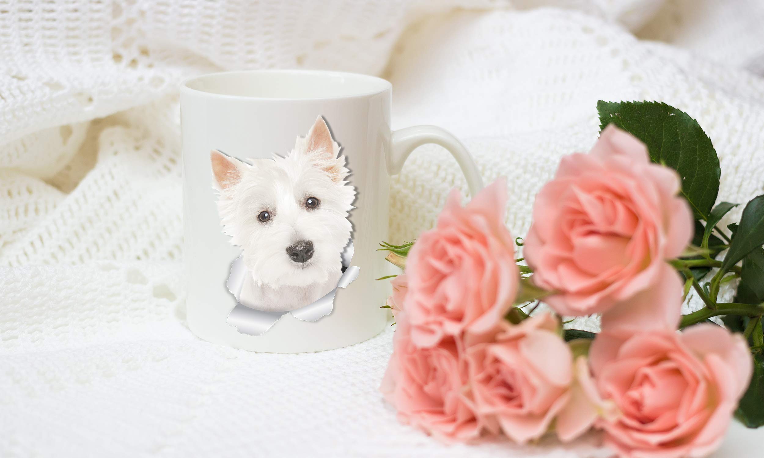 Winston & Bear Cute Westie Mug - West Highland White Terrier Ceramic Coffee Mug - Perfect Westie Gifts - Funny Cute Westie Dog C