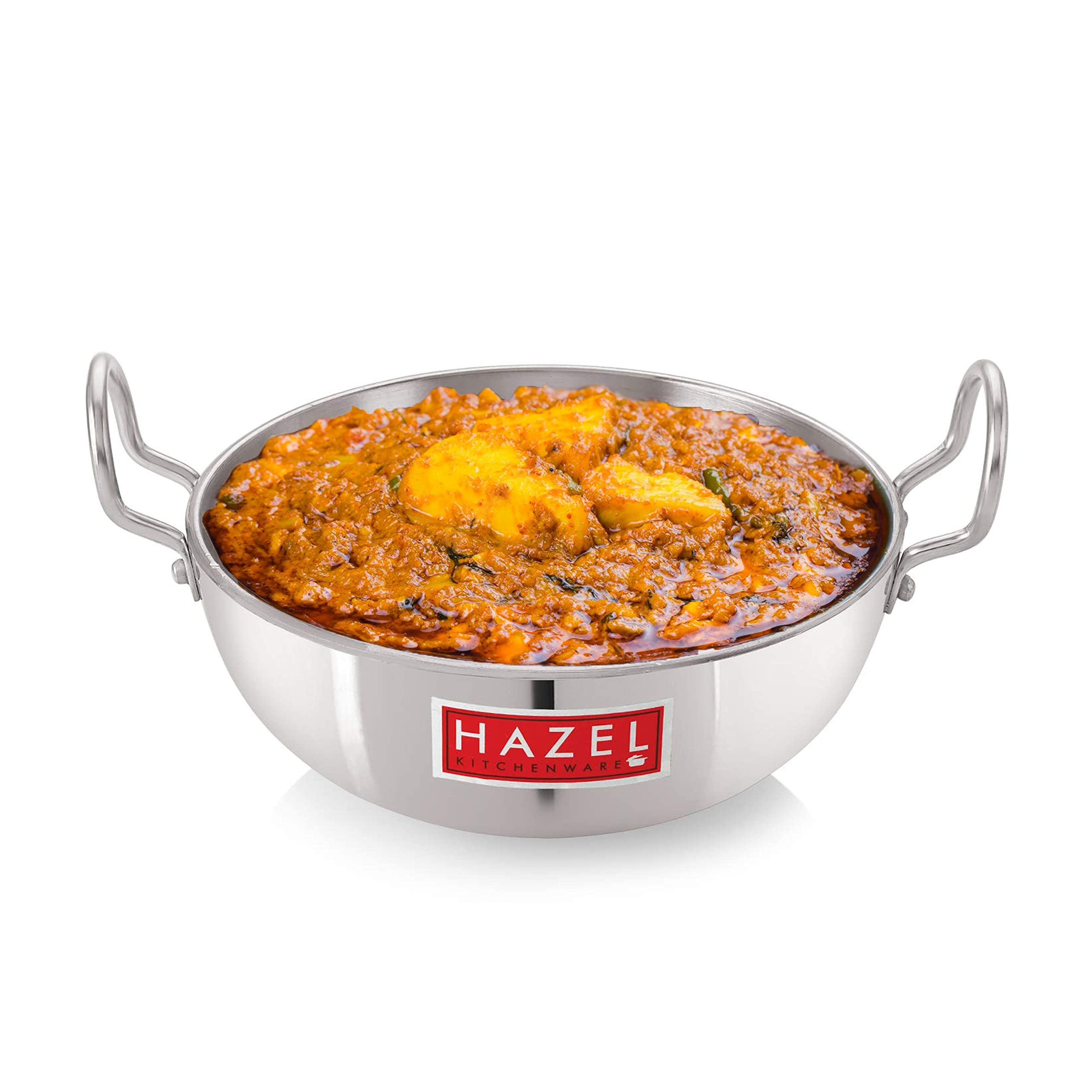 Hazel Aluminium Kadai With Handle 3500 Ml Capacity | Deep Fry Pan Kadhai Apx. 24 Cm Dia