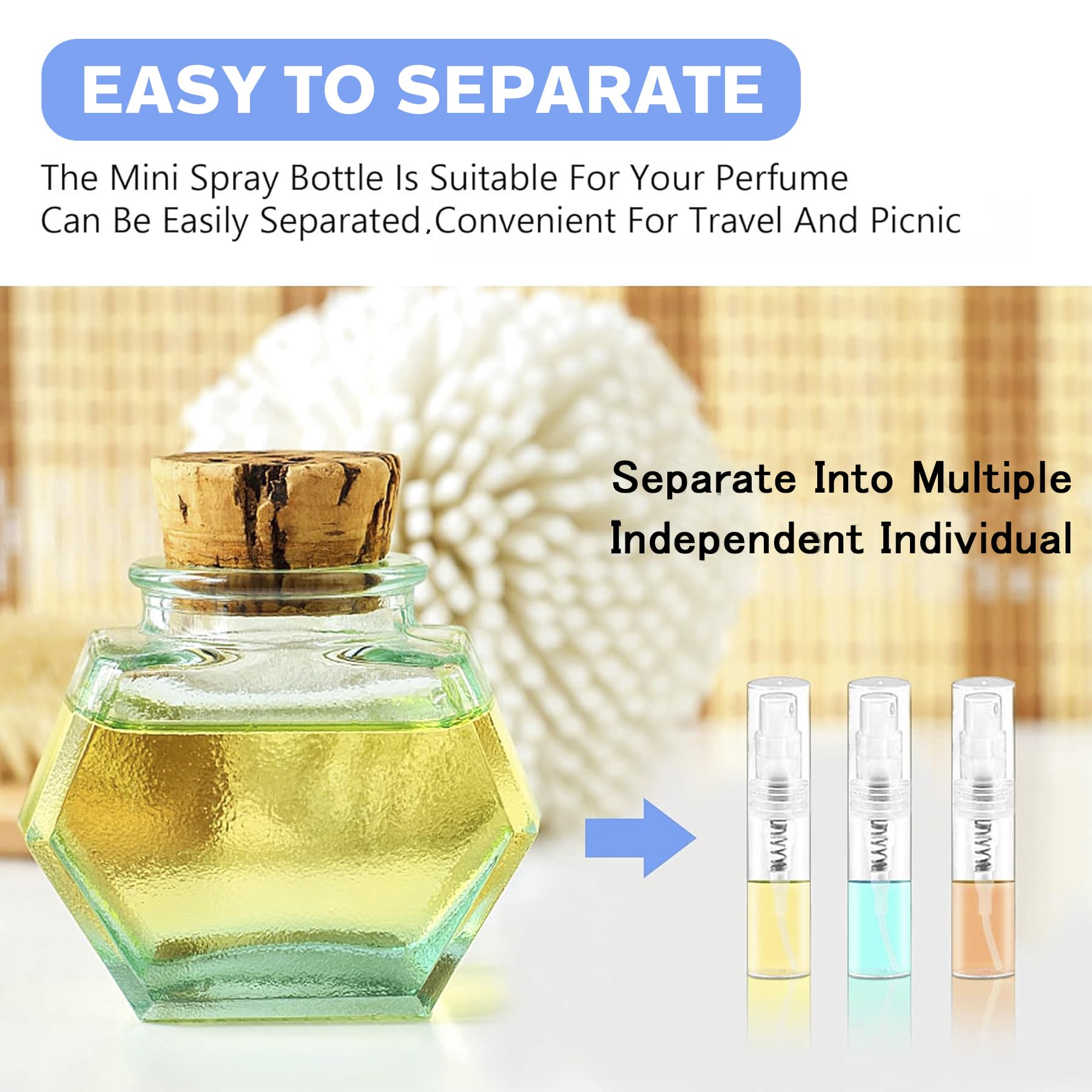 Csdtylh Mini Spray Bottle, Clear Plastic Empty Sample Containers, Fine Mist Perfume Travel Refillable Spray Bottle Perfume Atomi