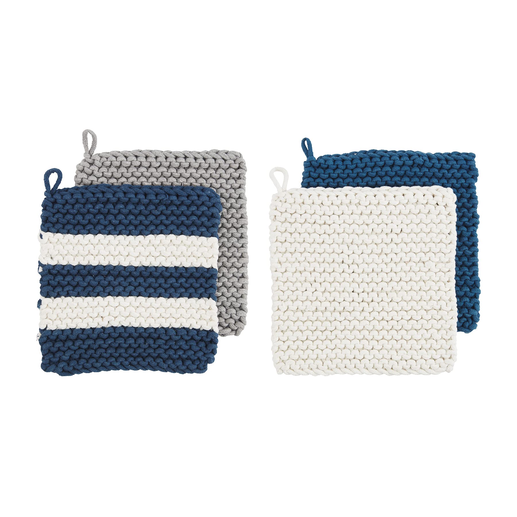 Mud Pie Crochet Pot Holder, Stripe, 8'' X 8''