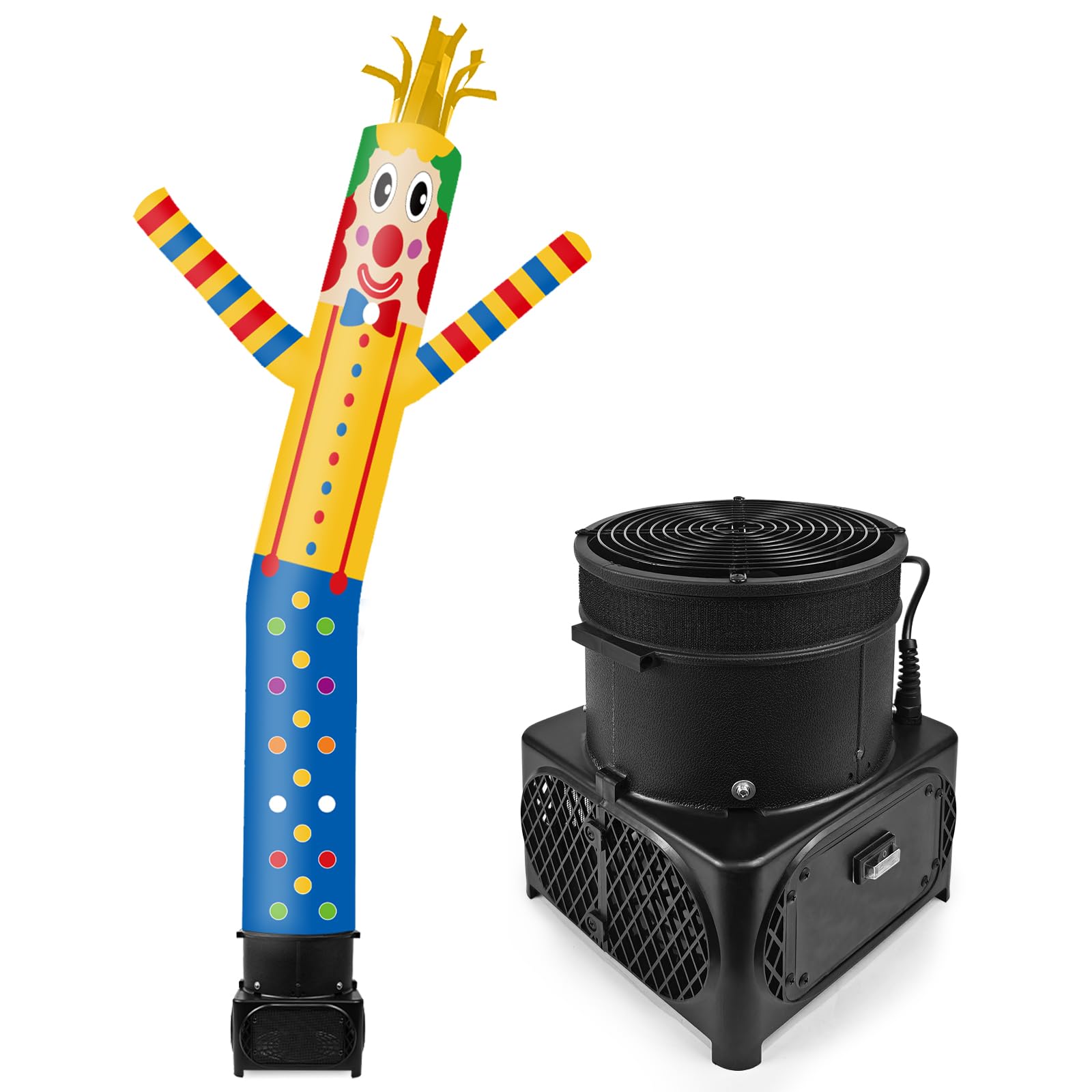 GOODENY 7FT Tall Inflatable Tube Man Clown Wacky Wavy Dancing Guy with Weather-Resistant Blower (9  Diameter) for Outdoor Decora