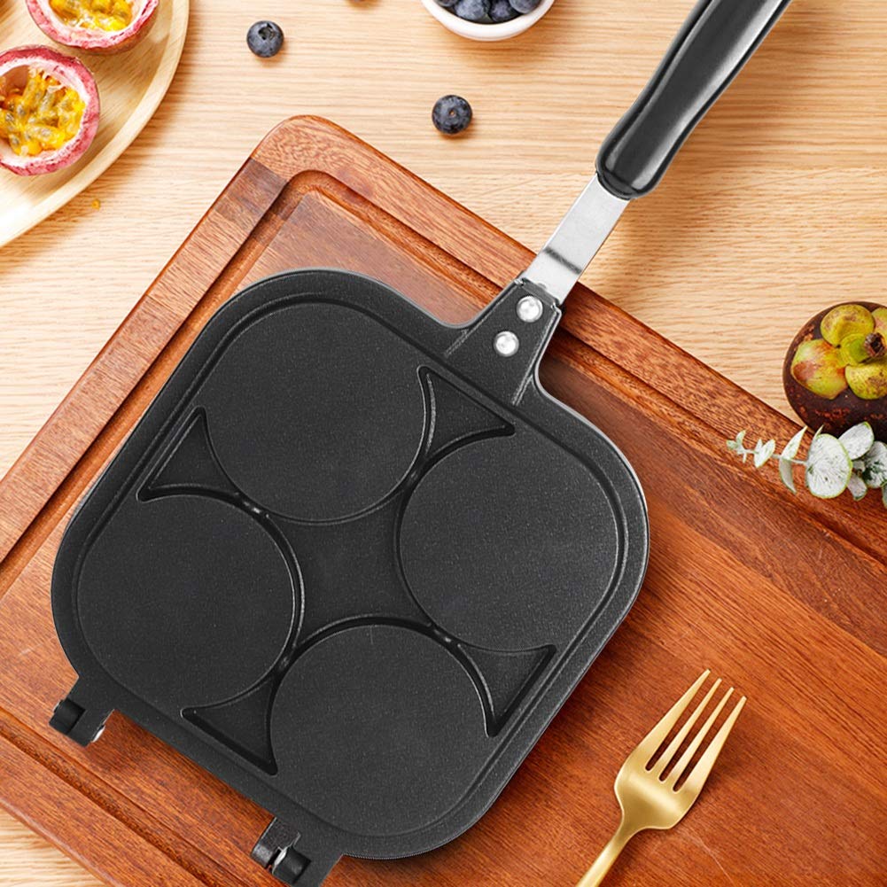 Natudeco Aluminum Egg Fry Pan With Nonstick Coating, 4-Hole Design, Easy To Clean, Comfortable Handle, Practical Cookware Materi