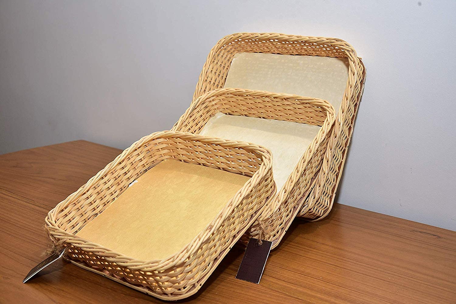 Avika Tea Coffee Snacks Cane|Bamboo Square Serving Tray Basket For Kitchen And Dining Table (Brown, Single Pcs)