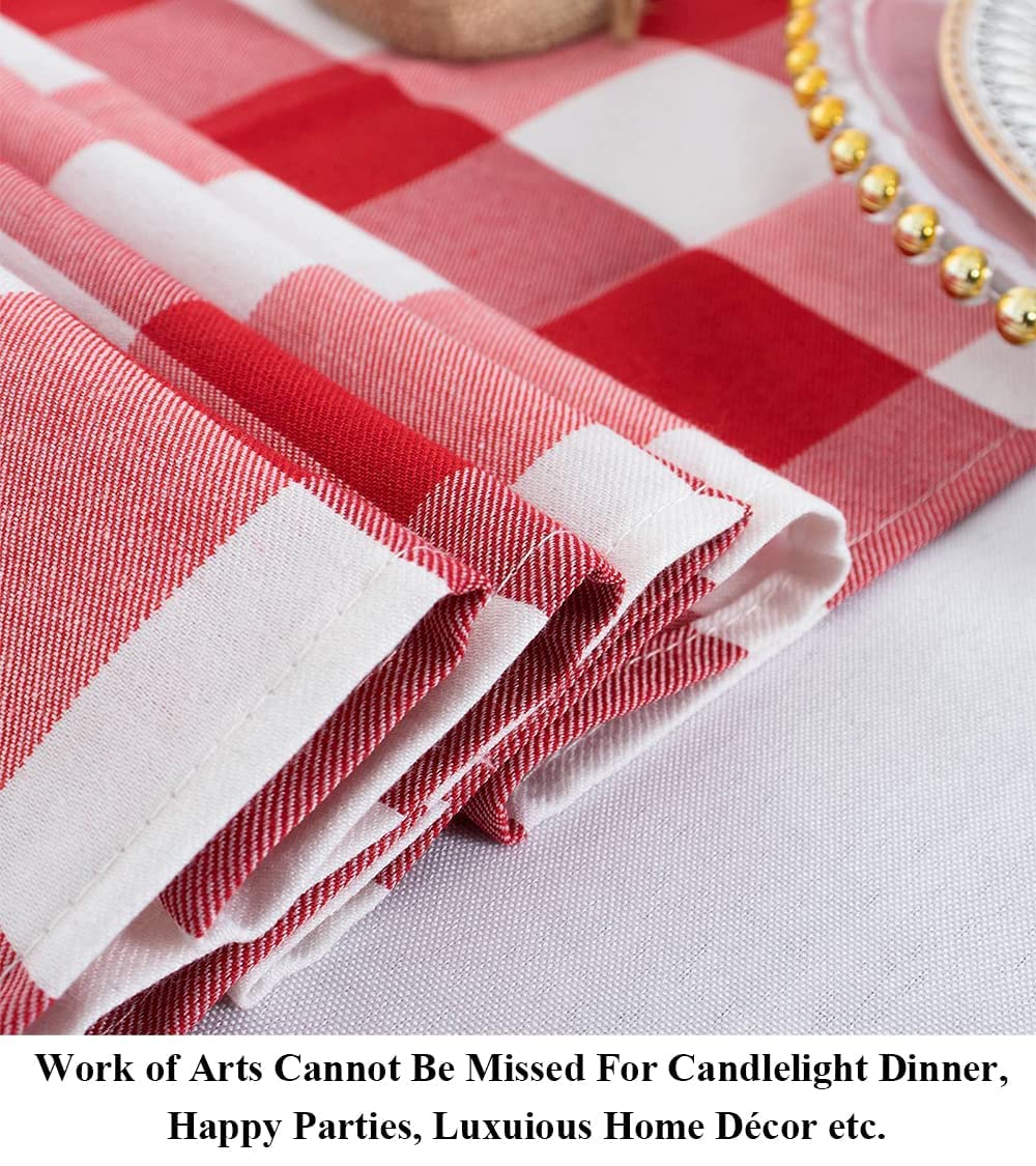 Partisout Buffalo Check Table Runner 72 Inch Red And White Checked Table Runner With Tassel Bluffalo Plaid Table Runners Washabl