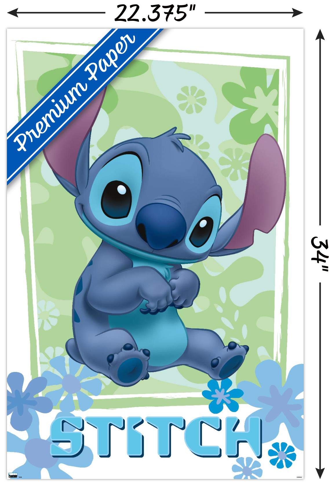 Trends International Lilo & Stitch Flowers Wall Poster, 22.375" x 34", Premium Unframed Version