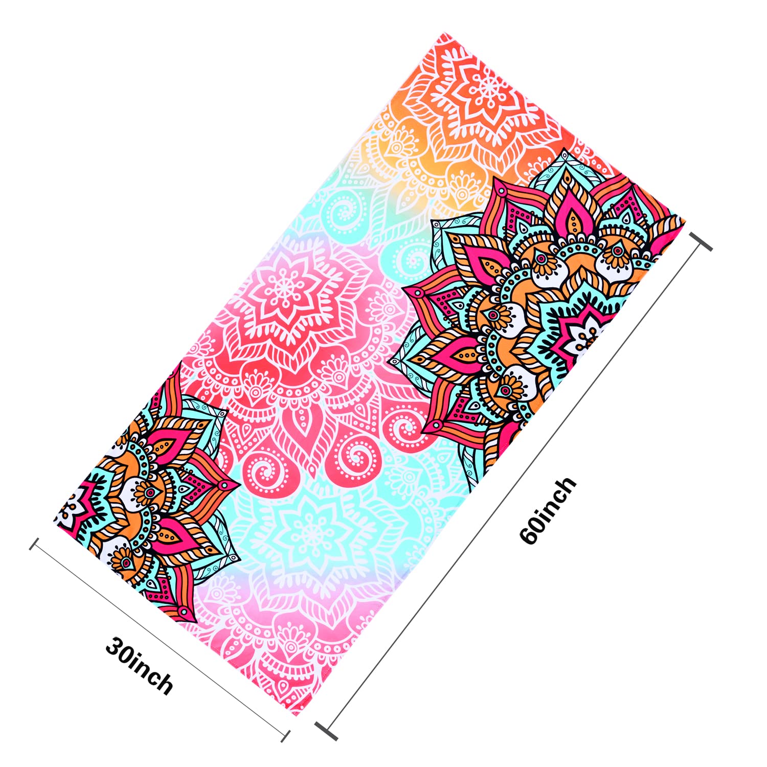 LIVILAN Pink Mandala Beach Towel Blanket for Girls Women  Soft Lightweight Microfiber Quick Dry and Sand Free Boho Towel  Thin Bohemian Pool Swim Bath Shower Beach Towel Mandala Gift  30x60 inch